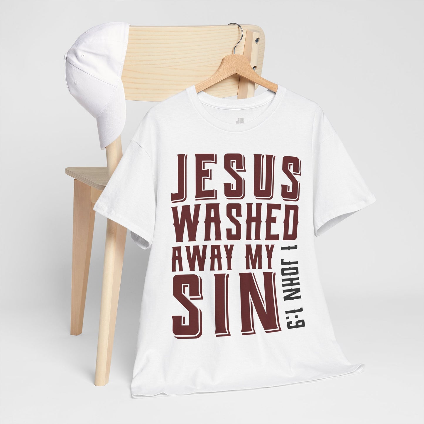 Jesus Washed Away My Sin Heavy Cotton Tee