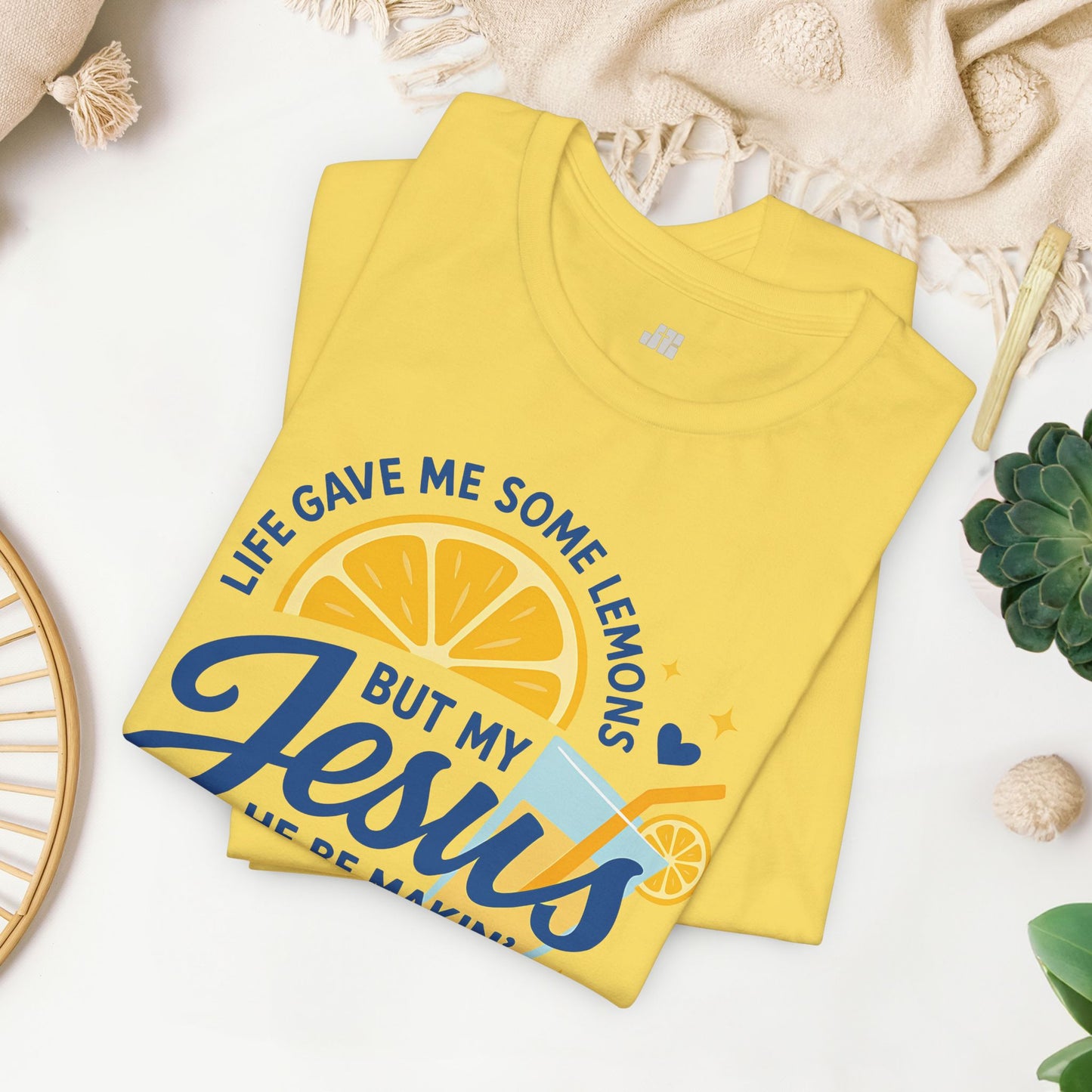 Life Gave Me Lemons But My Jesus Makes Lemonade Soft Cotton Tee