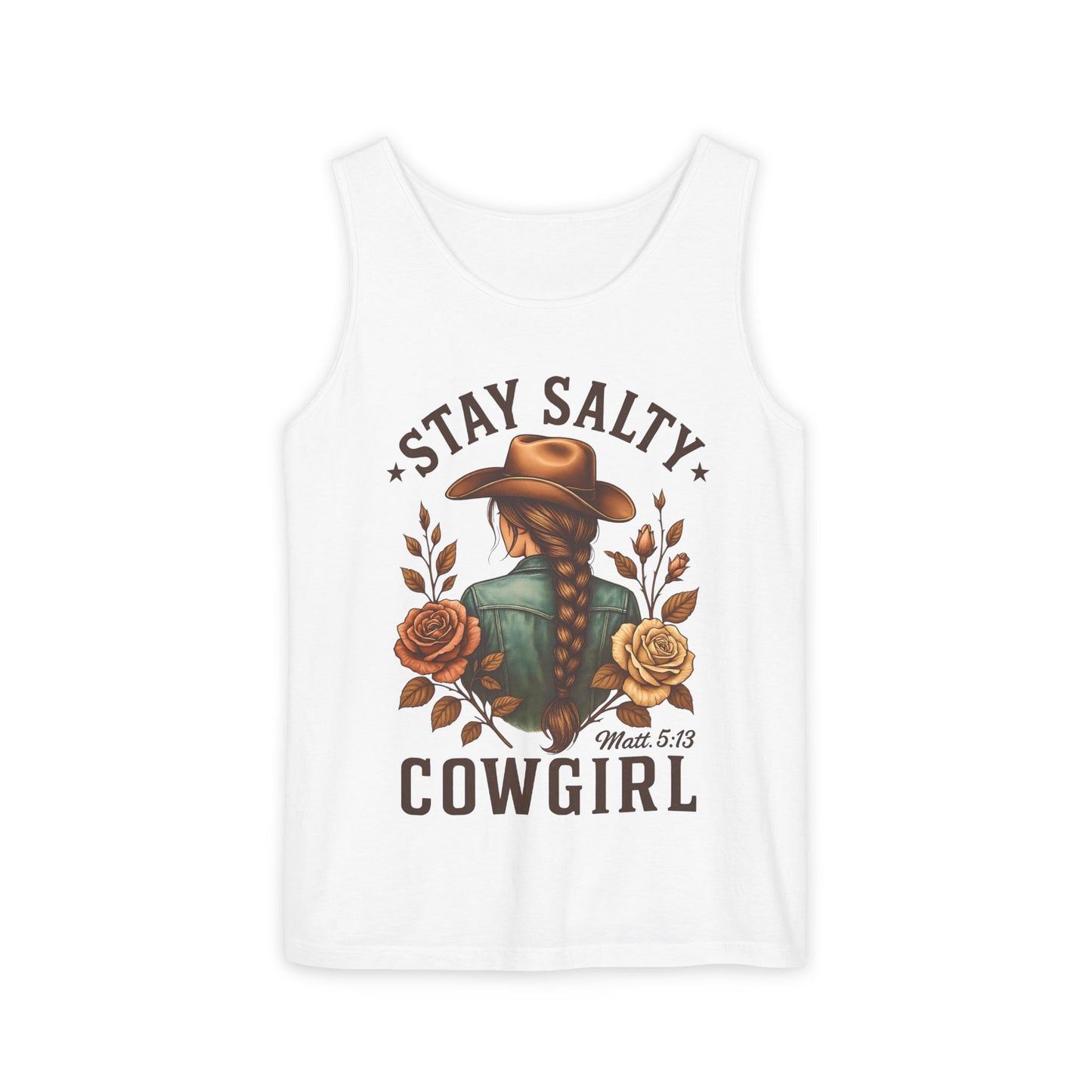 Stay Salty Cowgirl Comfort Colors Garment-Dyed Tank Top