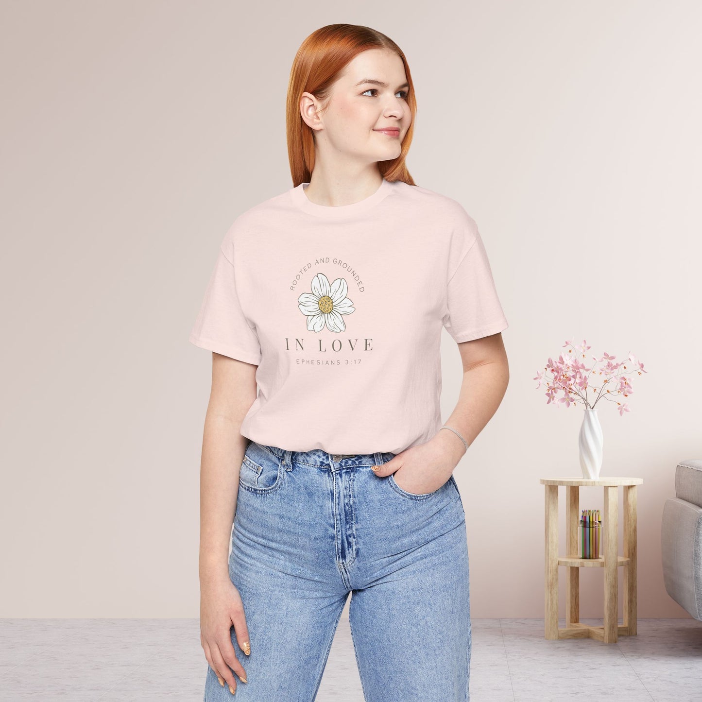 Rooted and Grounded in Love Soft Cotton Tee