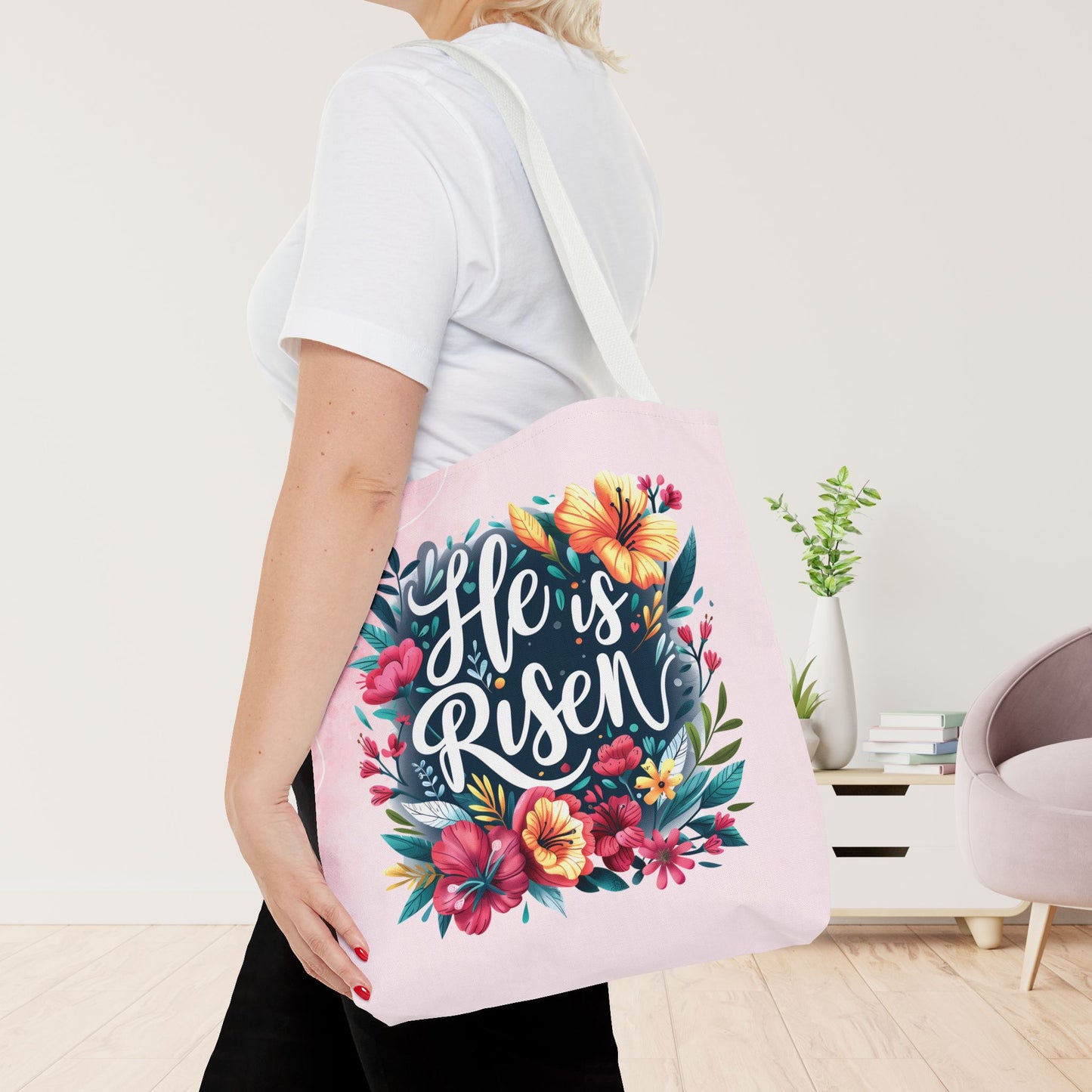 He is Risen Tote Bag - Christian Tote Bag - 16"