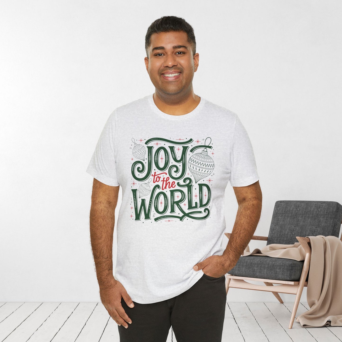 Joy to The World Soft Cotton Tee - Christian Christmas Shirt