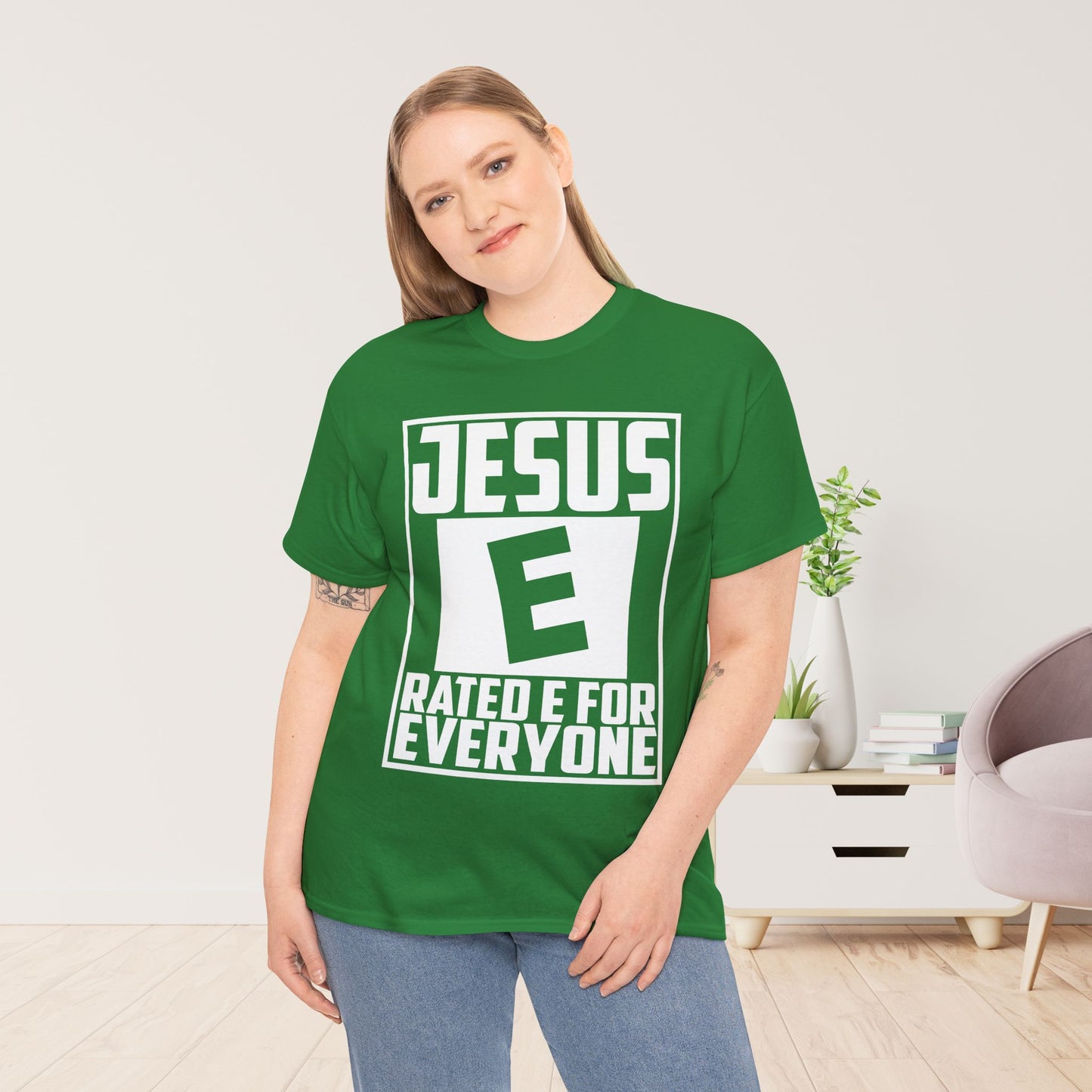 Jesus Rated E for Everyone Heavy Cotton Tee