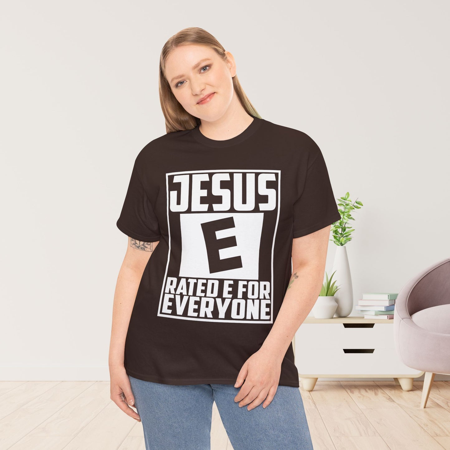 Jesus Rated E for Everyone Heavy Cotton Tee