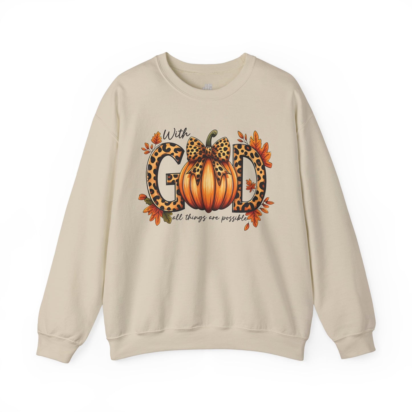 With God All Things Are Possible Sweatshirt - Christian Crewneck Pullover