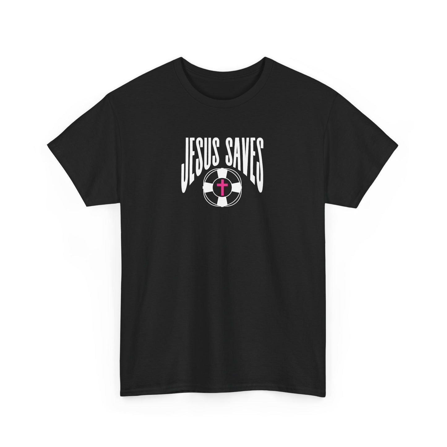 Jesus Saves - My Lifeguard Walks On Water Heavy Cotton Tee