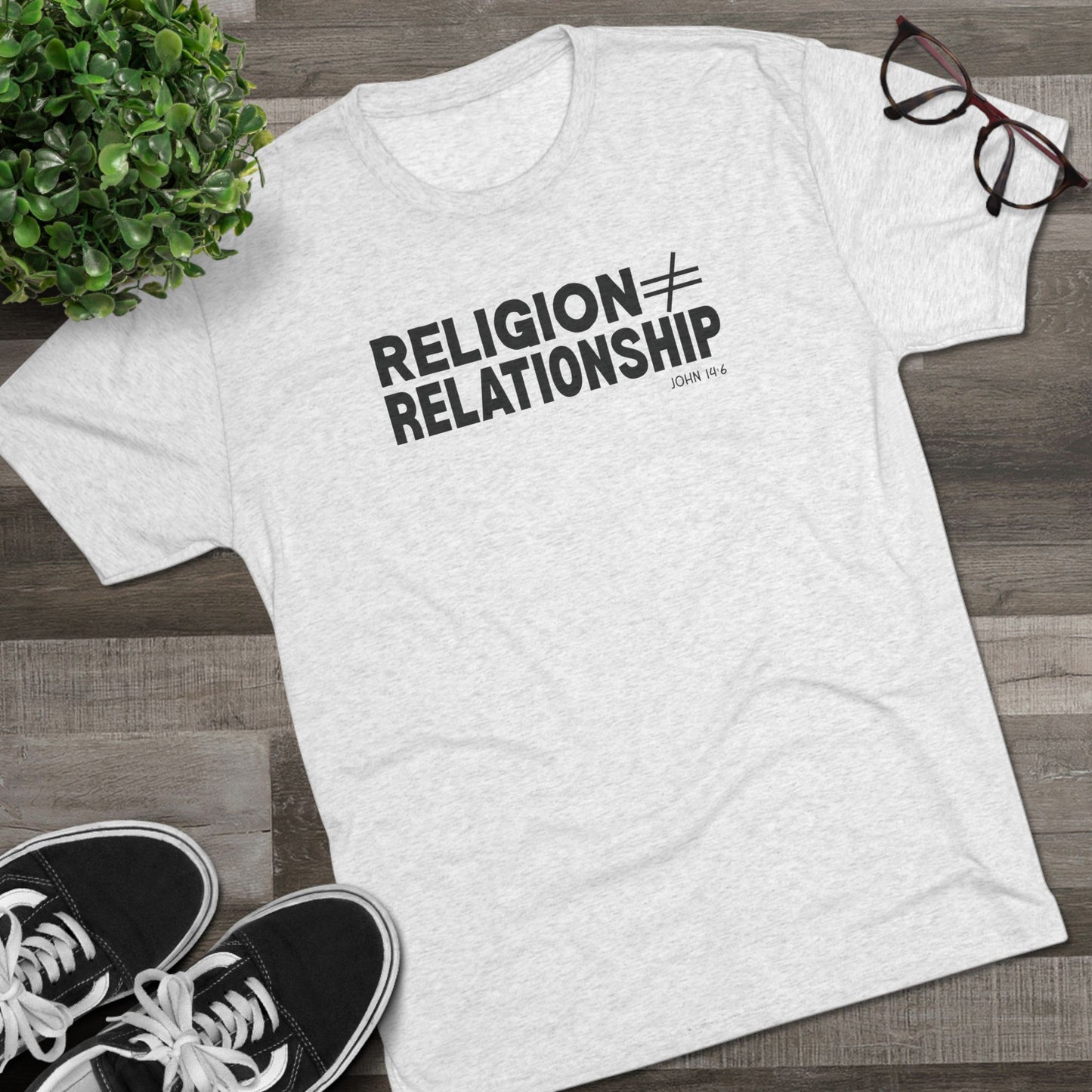 Religion ≠ Relationship Unisex Tri-Blend Crew Tee