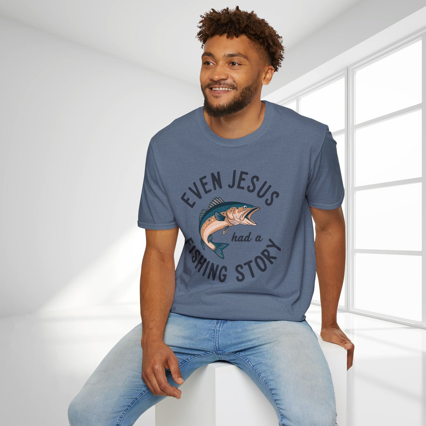 Even Jesus Had A Fishing Story Softstyle T-shirt
