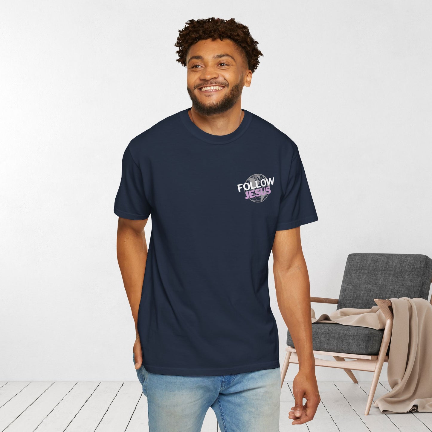 Jesus is the Light of the World Comfort Colors Shirt - John 8:12 Bible Verse Christian Shirt