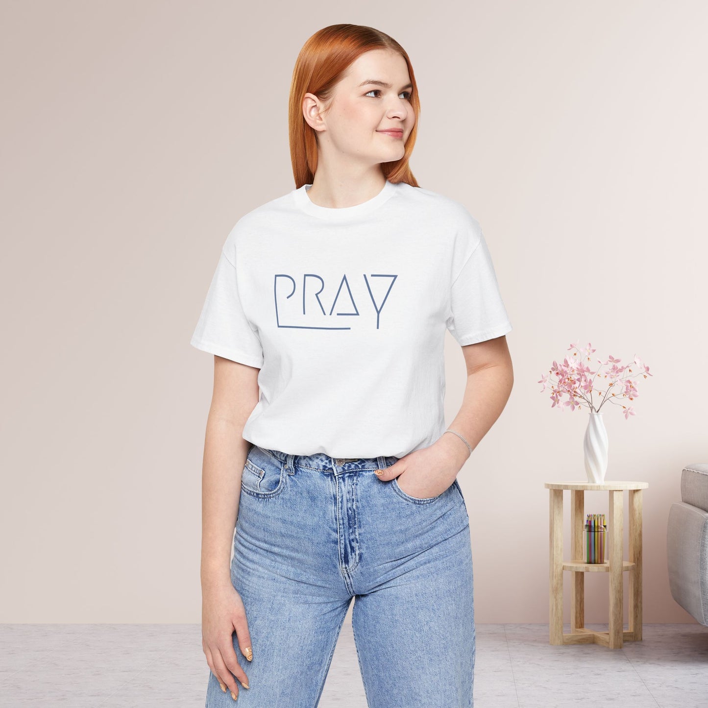 Minimalist Pray Soft Cotton Tee - Pray On It, Pray Over It, Pray Through It T-shirt