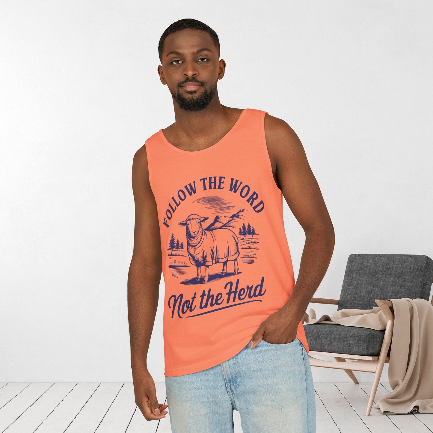 Follow the Word Not the Herd Comfort Colors Garment-Dyed Tank Top