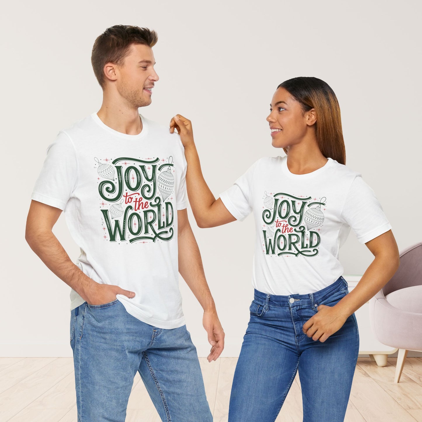 Joy to The World Soft Cotton Tee - Christian Christmas Shirt