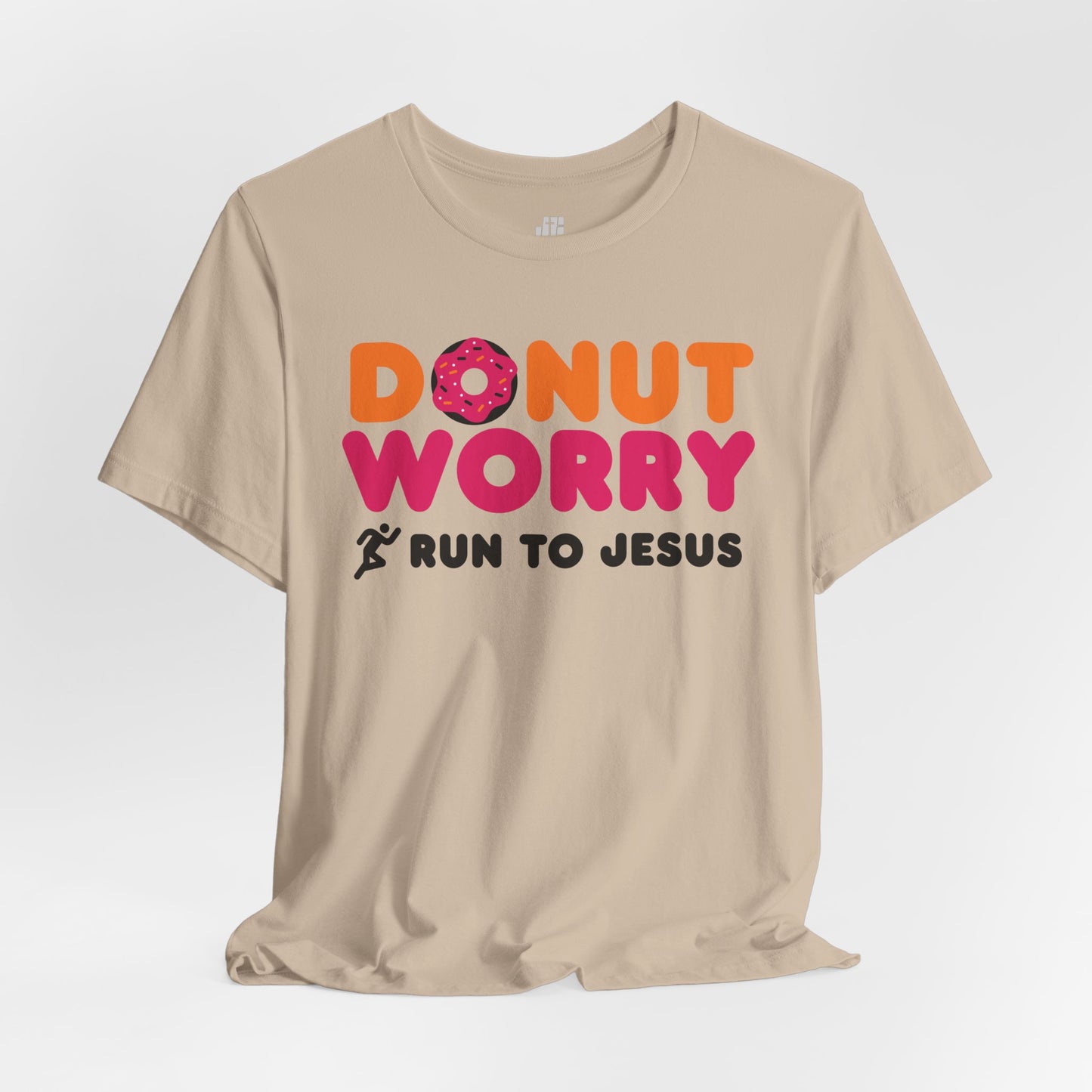 Donut Worry Run to Jesus Soft Cotton Tee