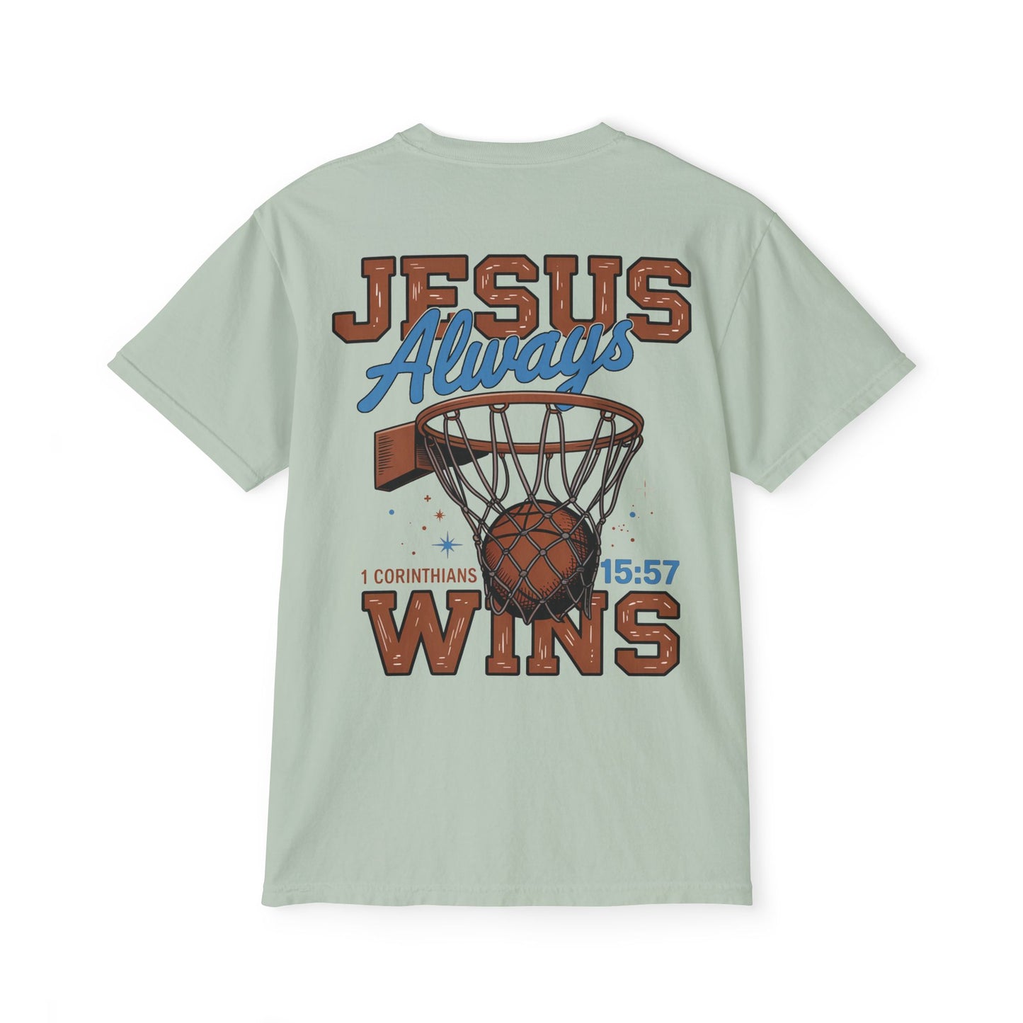 Jesus Always Wins Comfort Colors Pocket T-Shirt