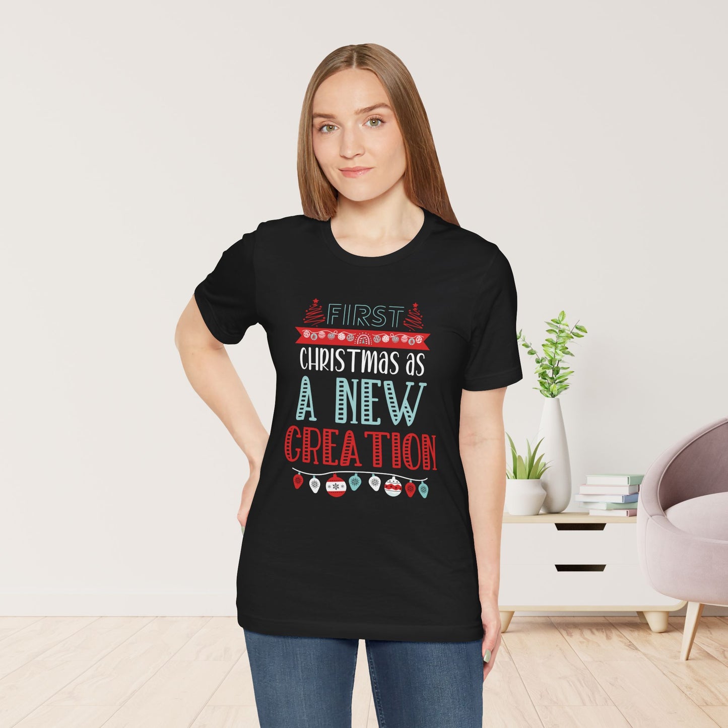 First Christmas As a New Creation Soft Cotton Tee - First Christmas Shirt