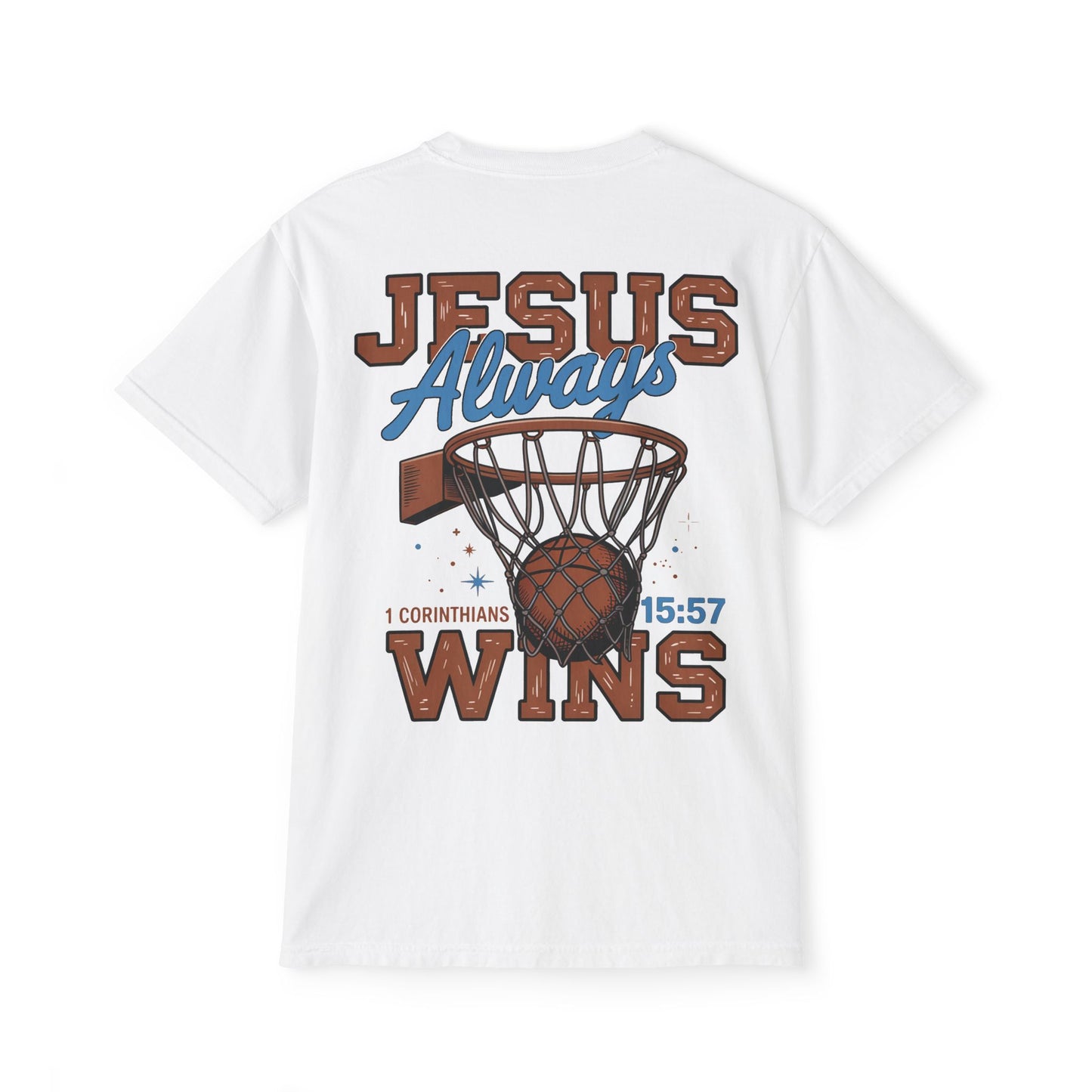 Jesus Always Wins Comfort Colors Pocket T-Shirt