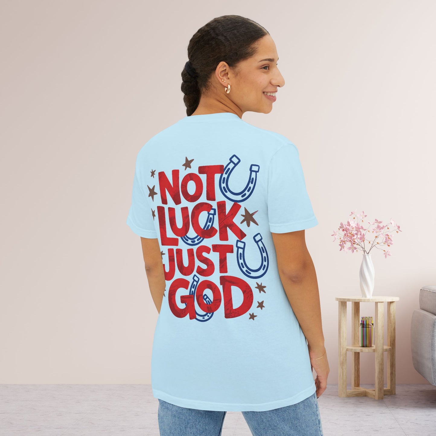 Not Luck Just God Comfort Colors Pocket T-Shirt