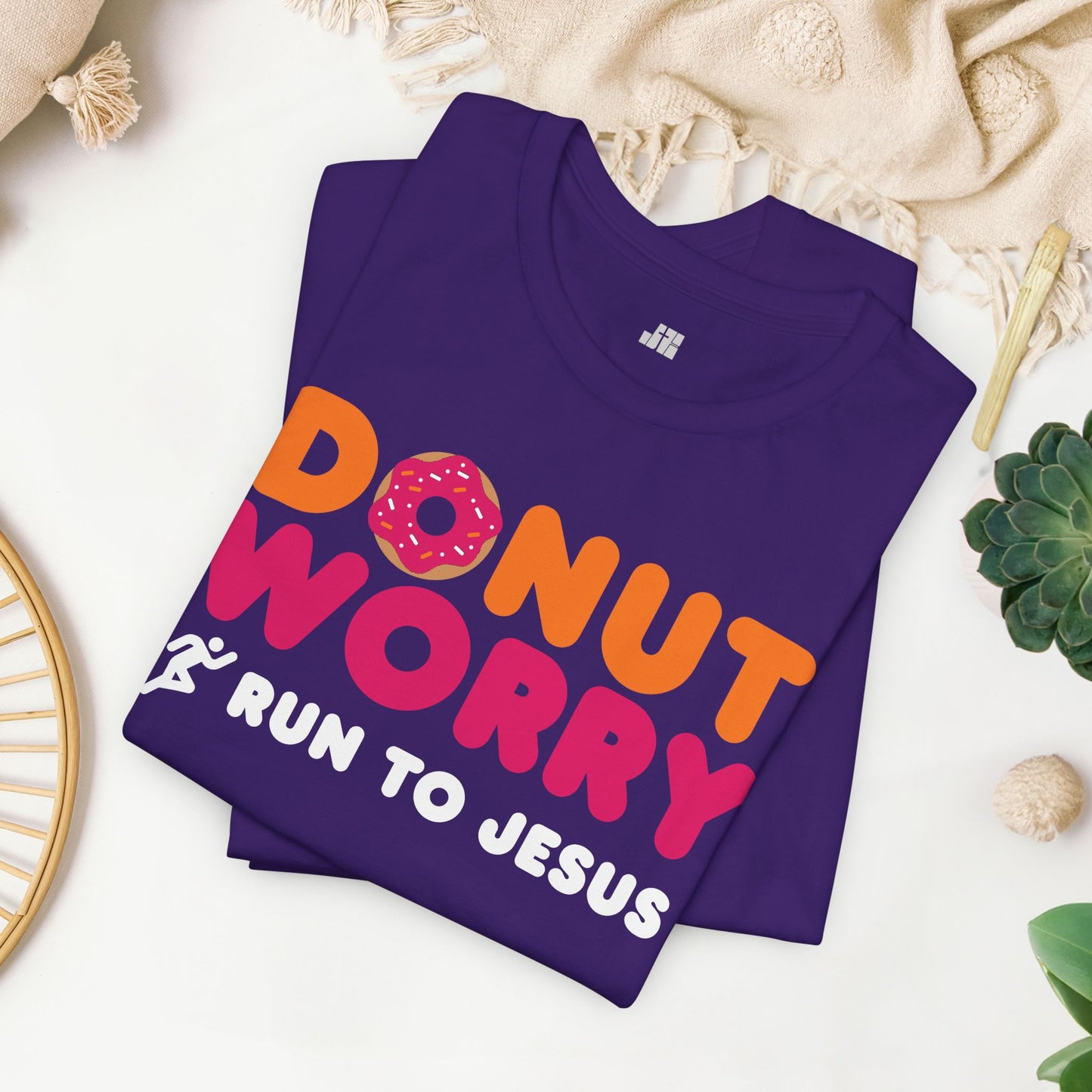 Donut Worry Run to Jesus Soft Cotton Tee