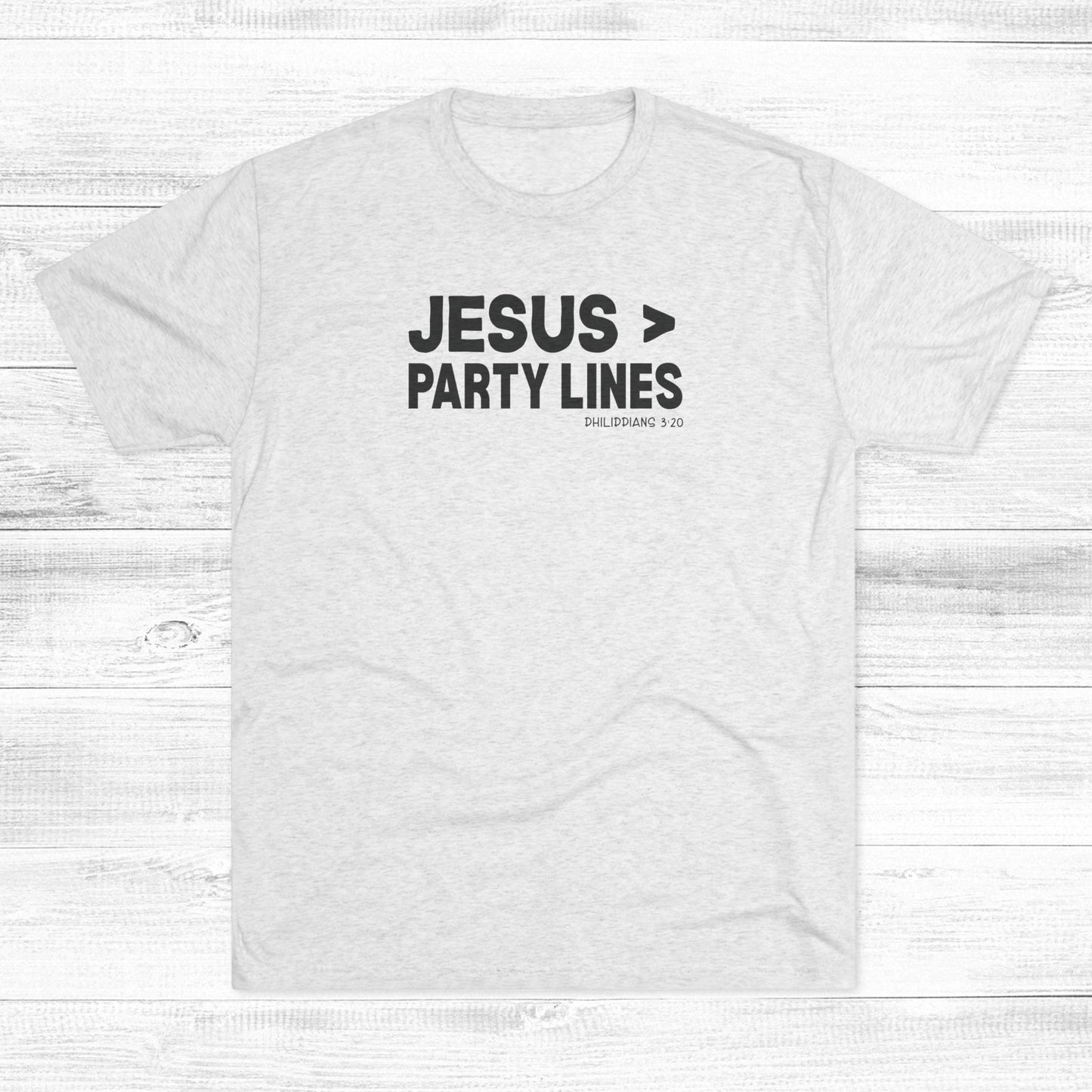 Jesus > Party Lines Unisex Tri-Blend Crew Tee