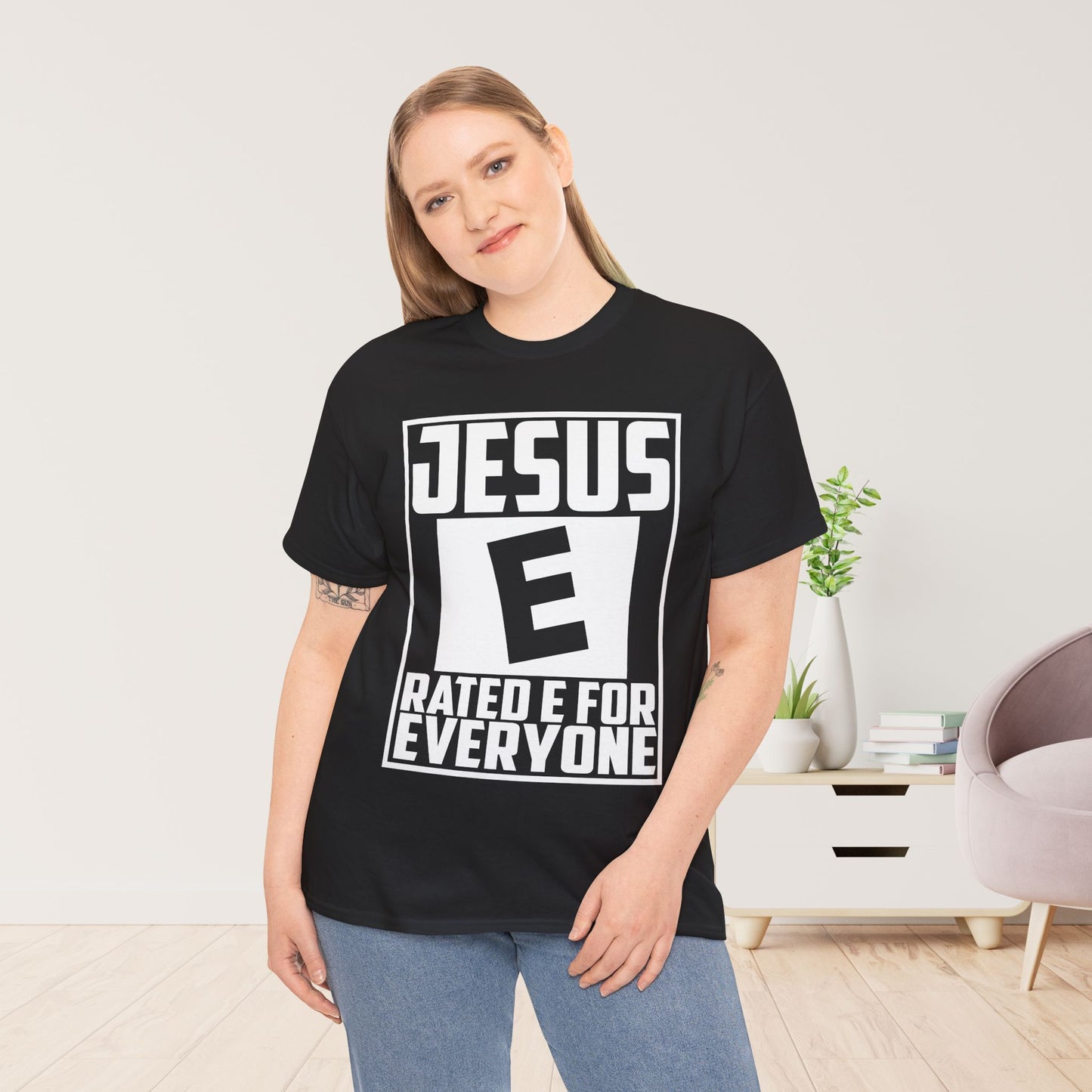 Jesus Rated E for Everyone Heavy Cotton Tee