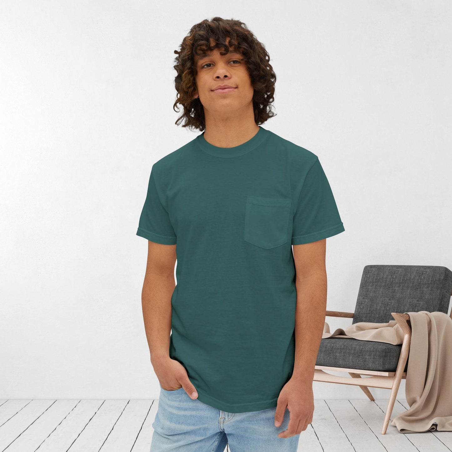 He Left the 99 to Find Me Comfort Colors Pocket T-Shirt