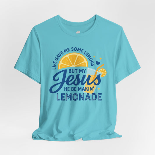 Life Gave Me Lemons But My Jesus Makes Lemonade Soft Cotton Tee