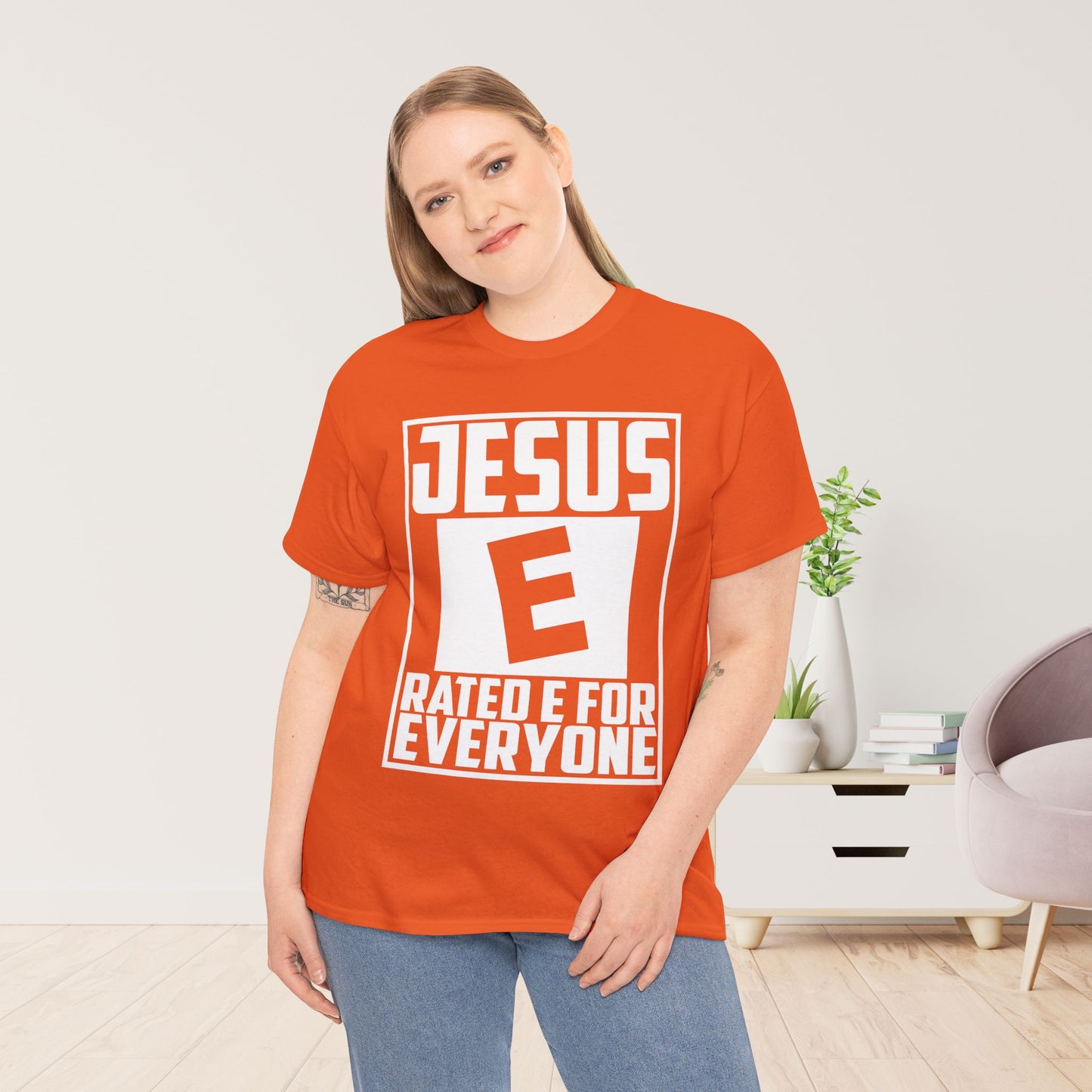 Jesus Rated E for Everyone Heavy Cotton Tee