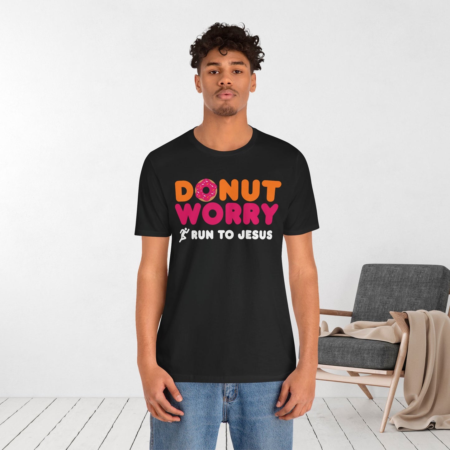 Donut Worry Run to Jesus Soft Cotton Tee