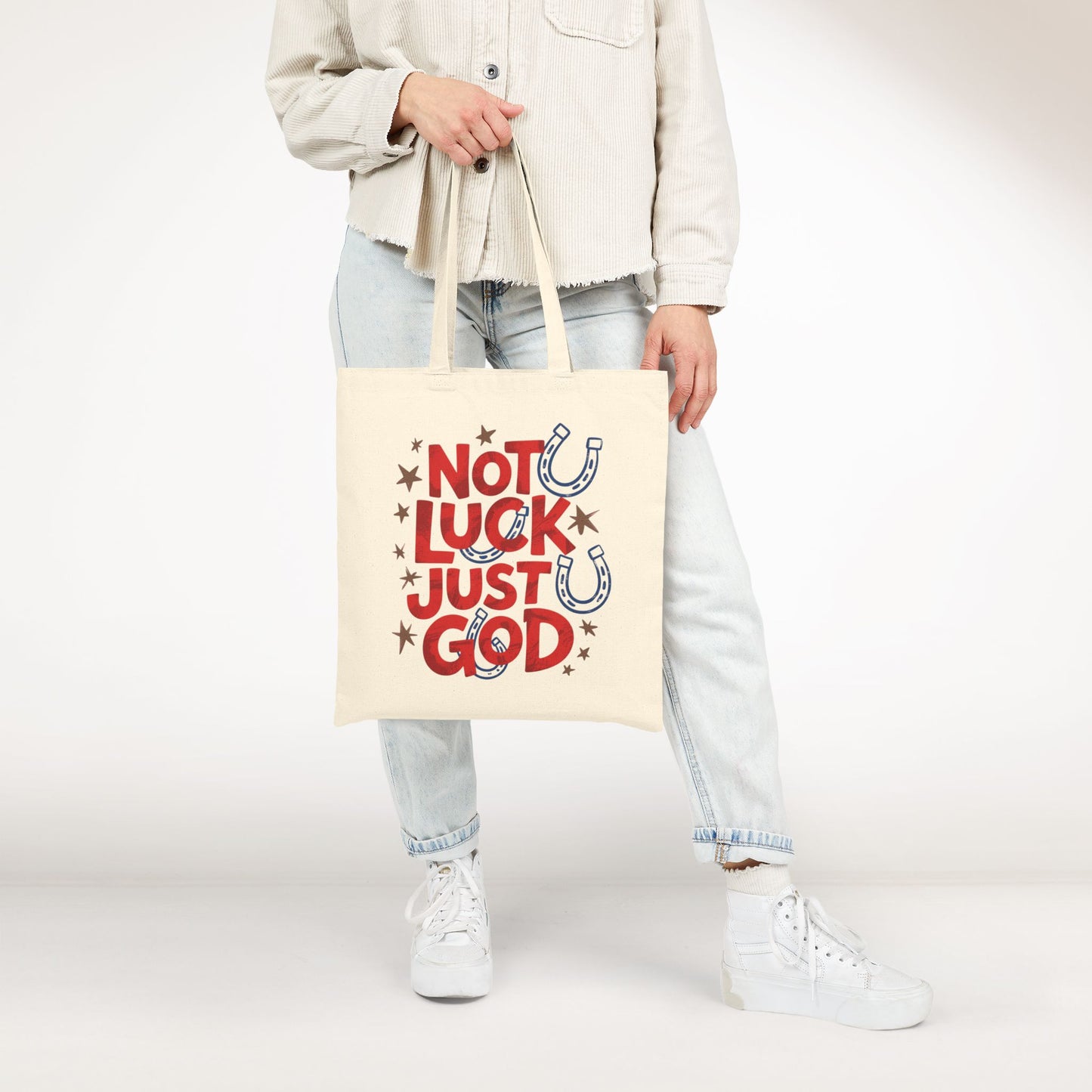 Not Luck Just God Canvas Tote Bag