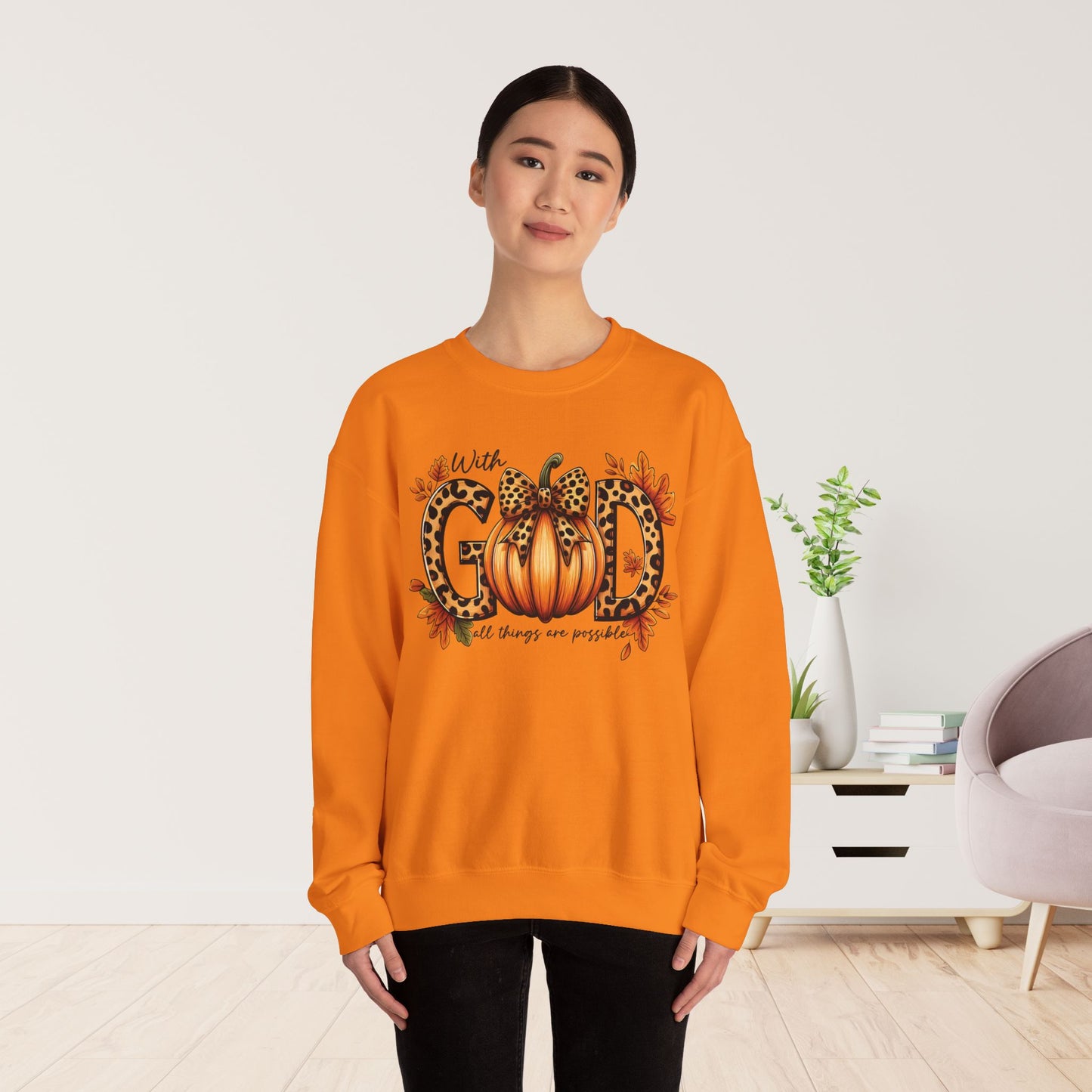 With God All Things Are Possible Sweatshirt - Christian Crewneck Pullover