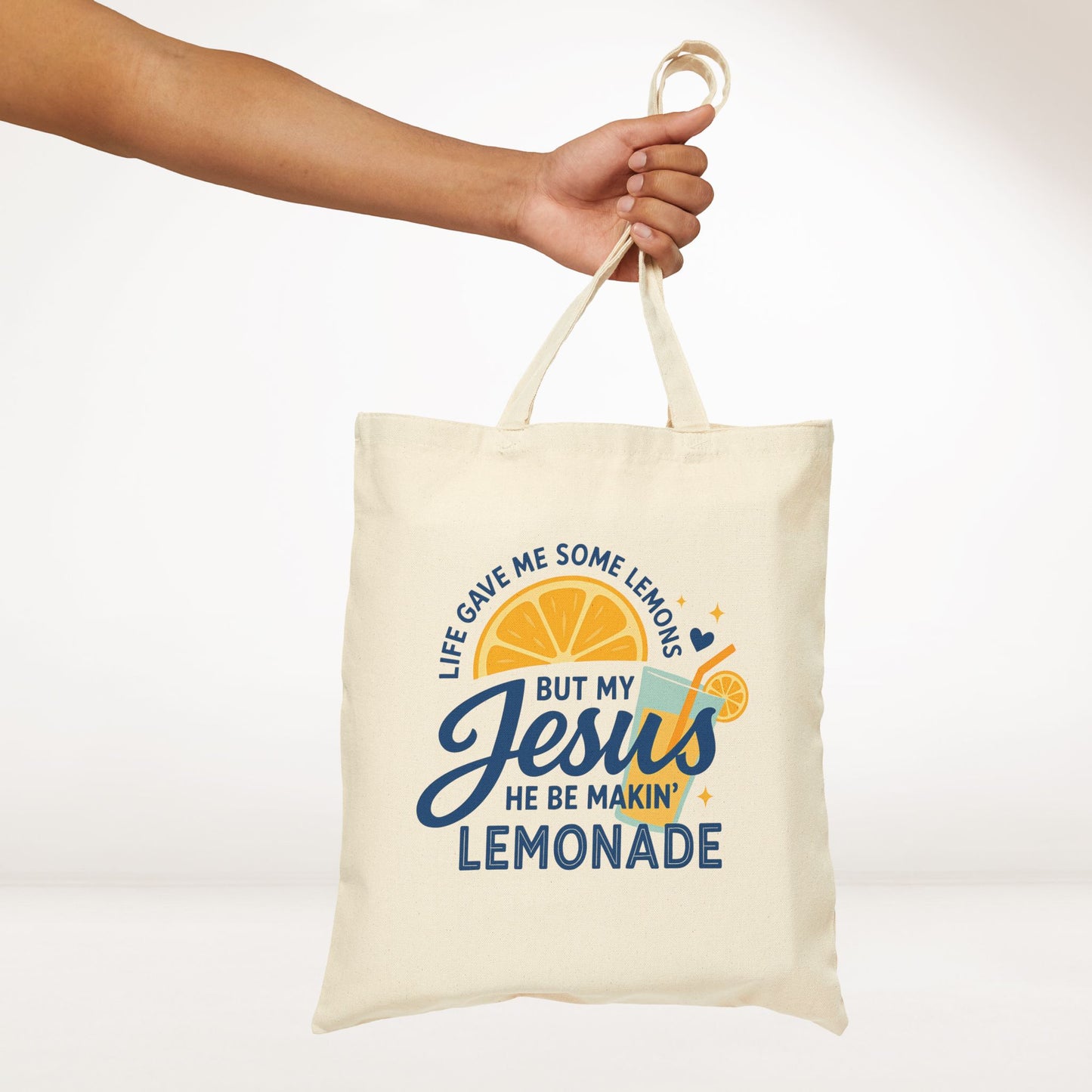 Life Gave Me Lemons But My Jesus Makes Lemonade Canvas Tote Bag