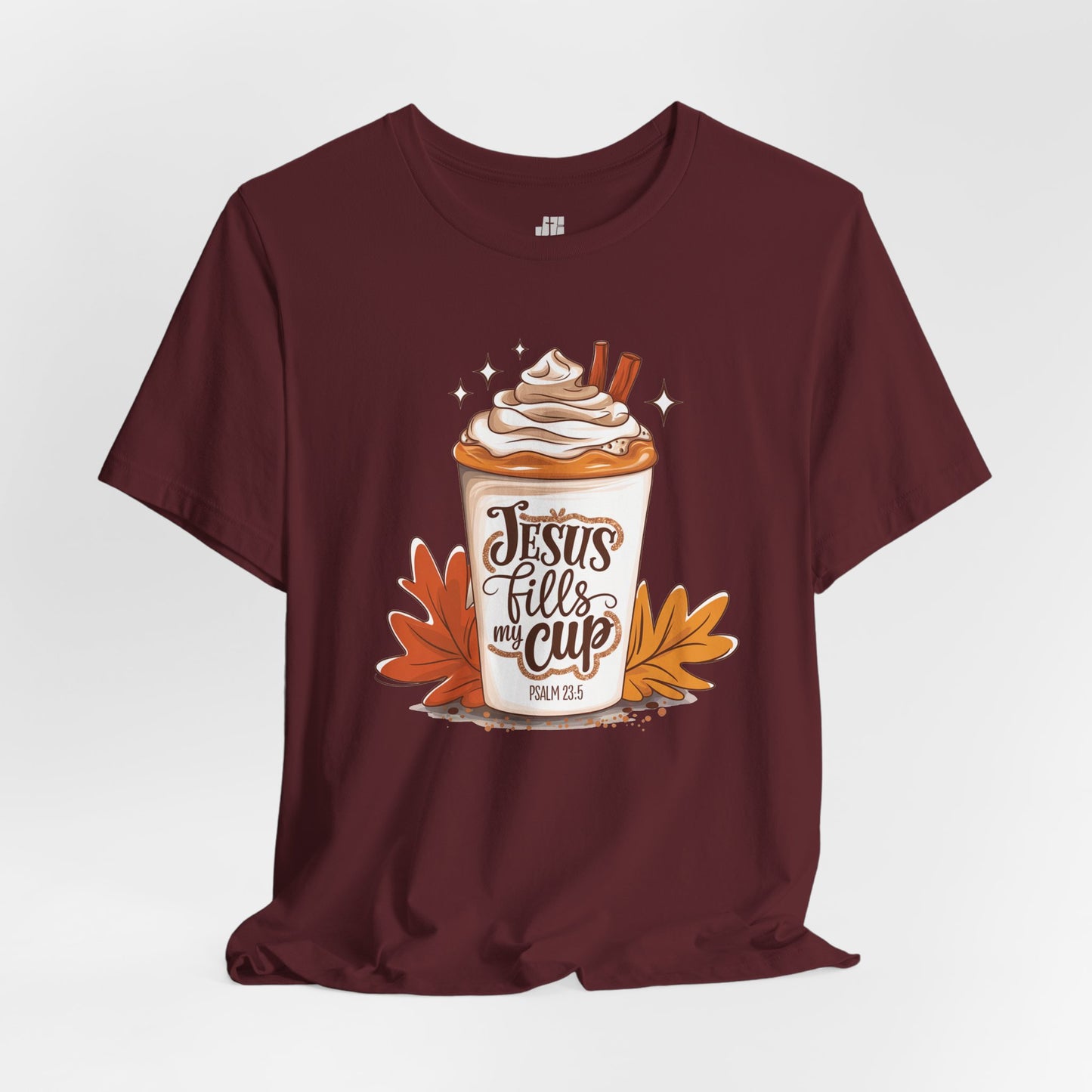 Jesus Fills My Cup Soft Cotton Tee - Fall Christian Tee