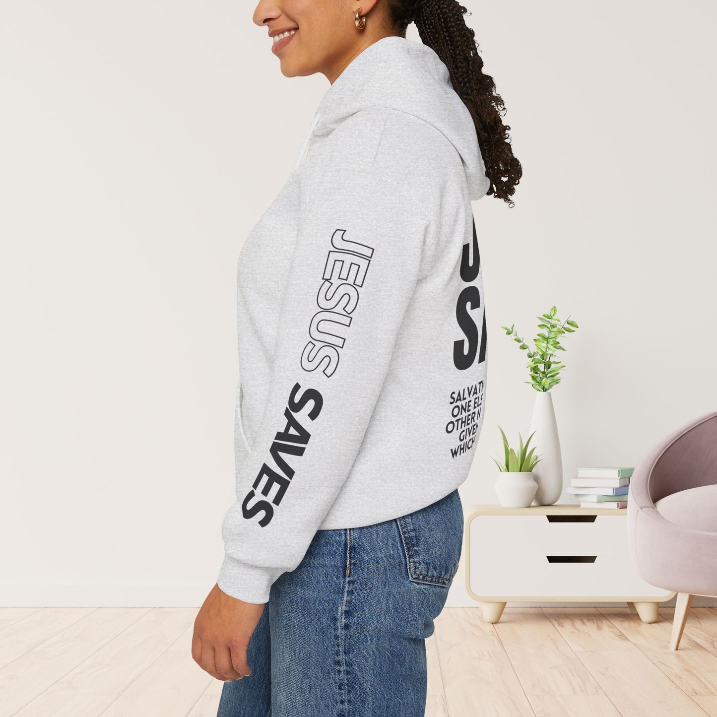 Jesus Saves Hoodie - Acts 4:12 Bible Verse Christian Hoodie