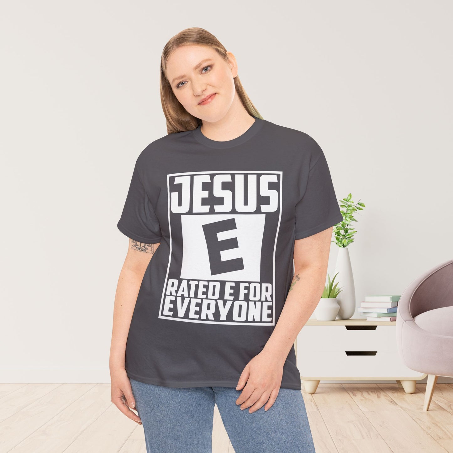 Jesus Rated E for Everyone Heavy Cotton Tee