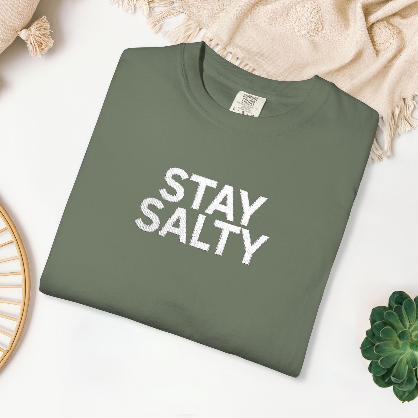 Embroidered Stay Salty Comfort Colors Shirt
