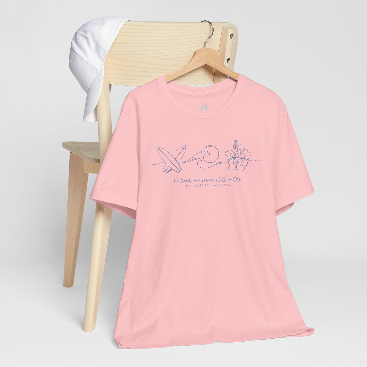 He Leads Me Beside Still Waters Soft Cotton Tee