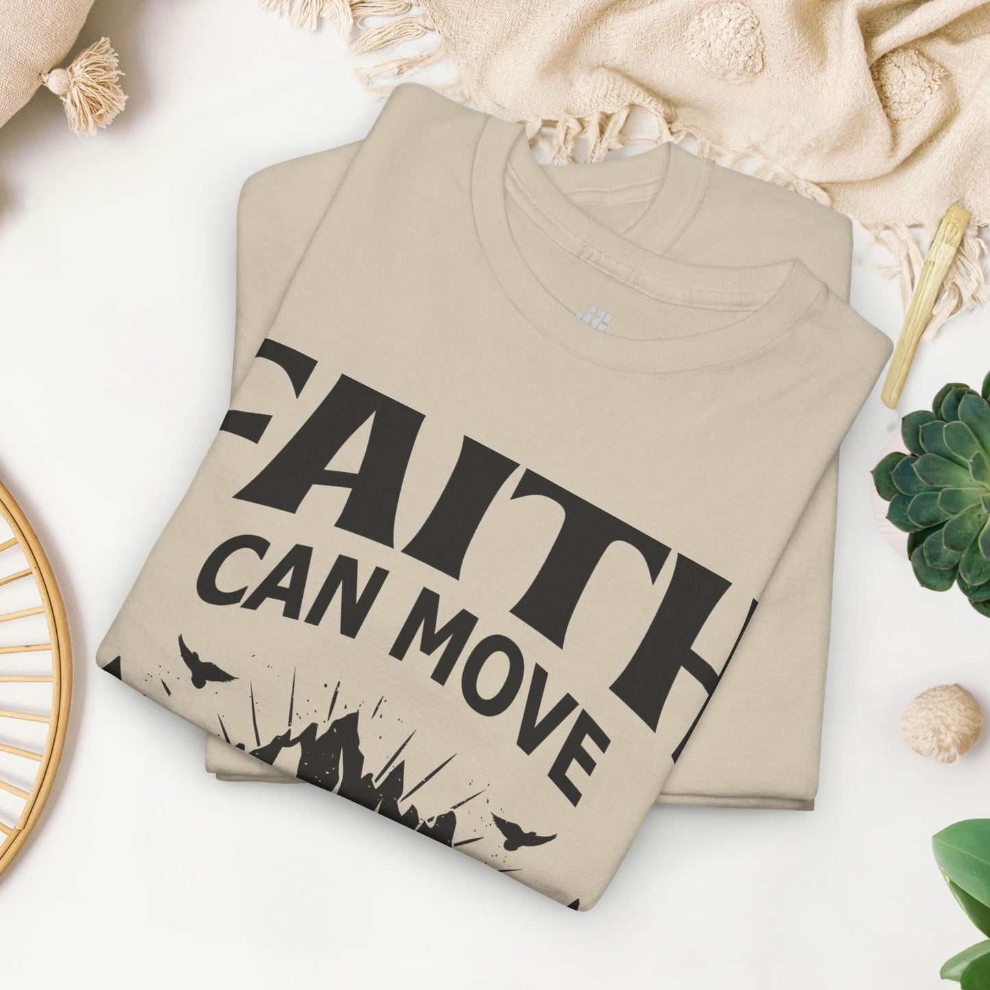 Faith Can Move Mountains Heavy Cotton Tee