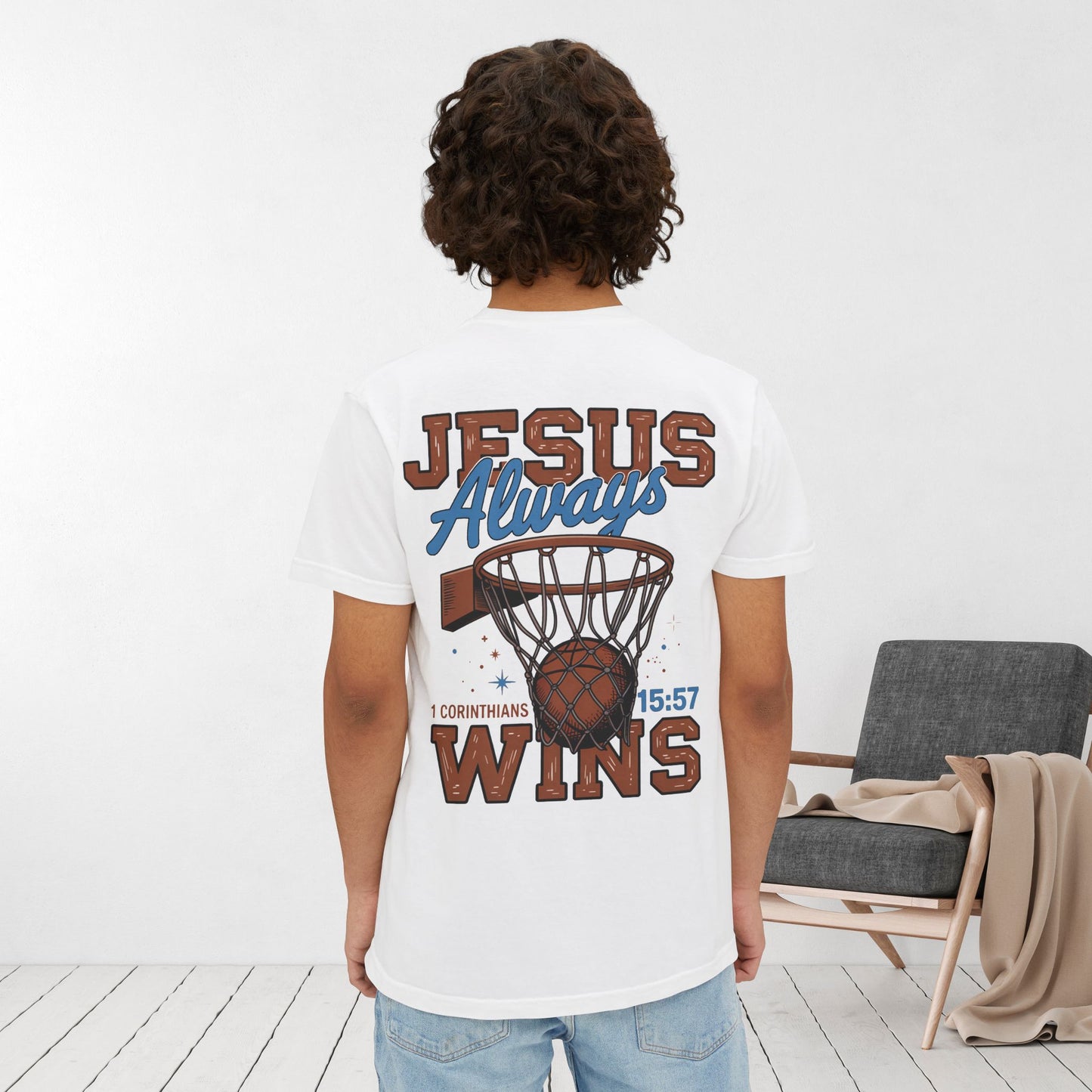 Jesus Always Wins Comfort Colors Pocket T-Shirt