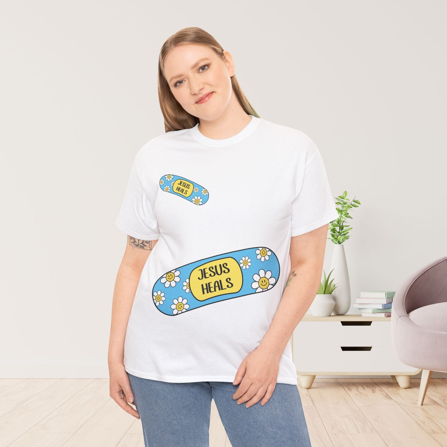 Jesus Heals Heavy Cotton Tee