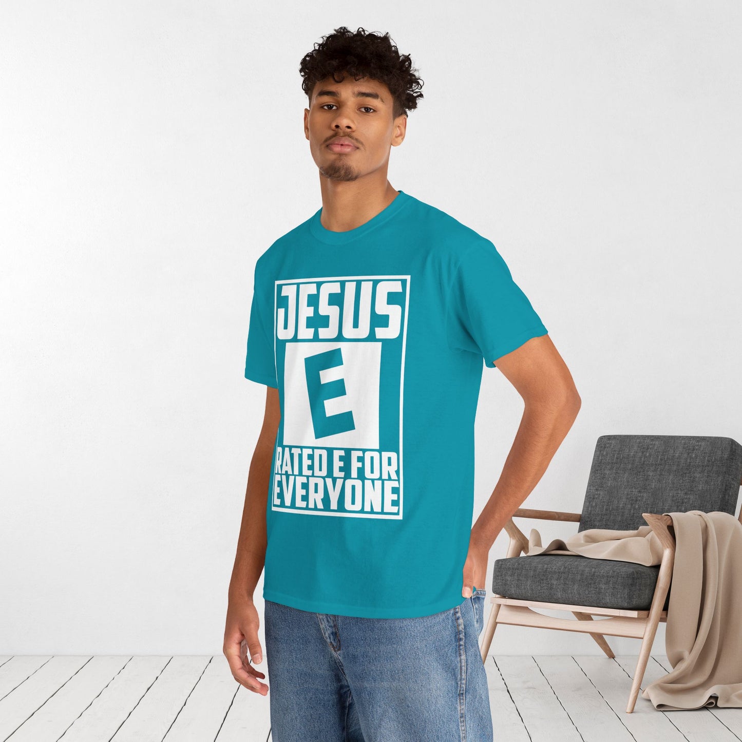 Jesus Rated E for Everyone Heavy Cotton Tee