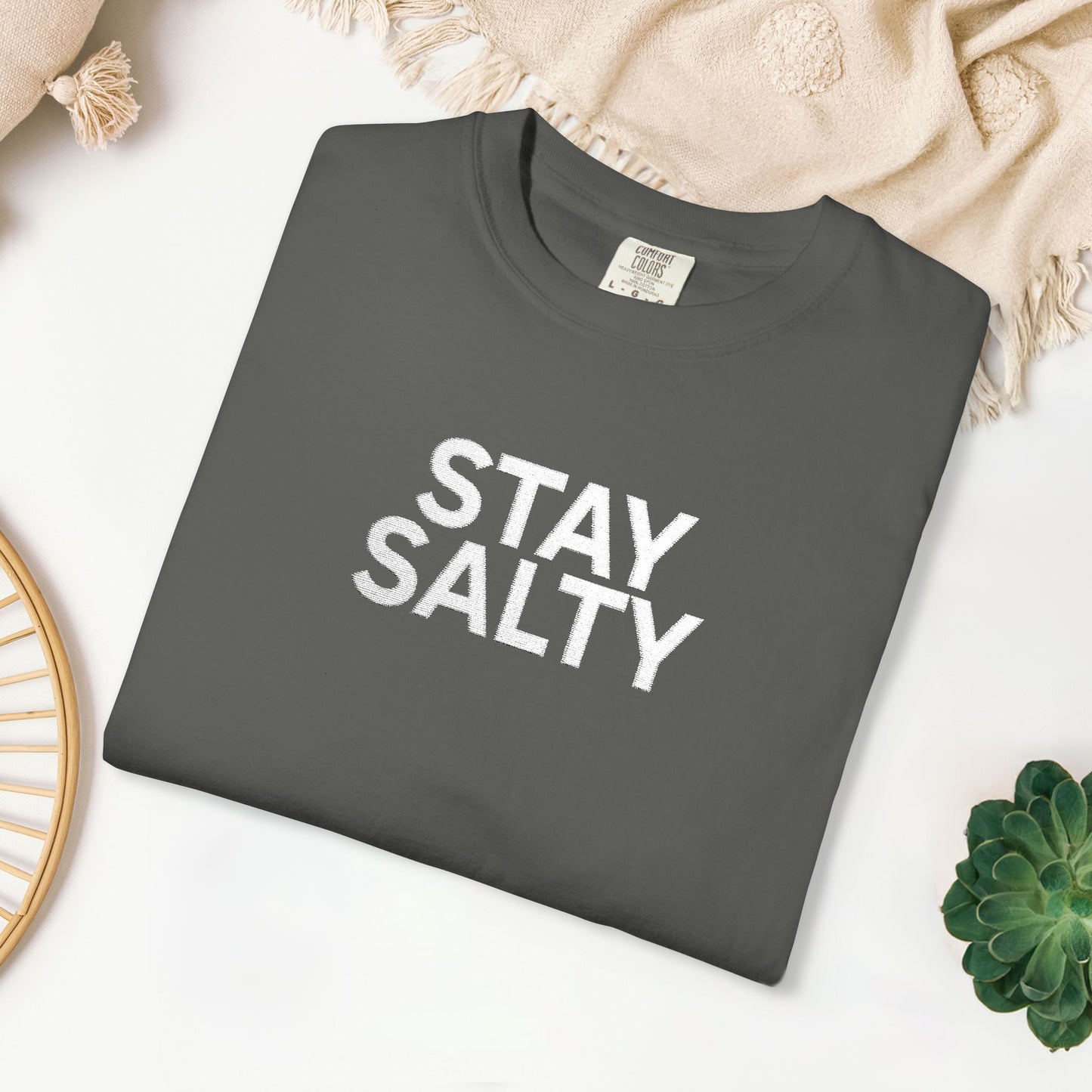 Embroidered Stay Salty Comfort Colors Shirt
