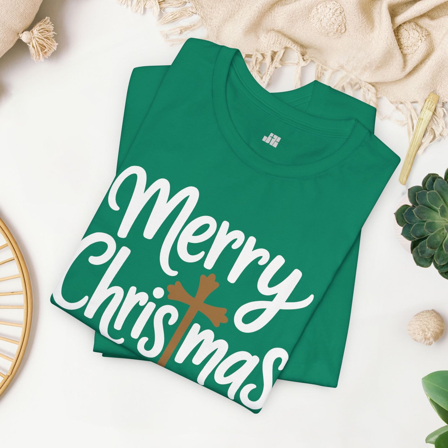 Merry Christmas Soft Cotton Tee - Christian Christmas Shirt