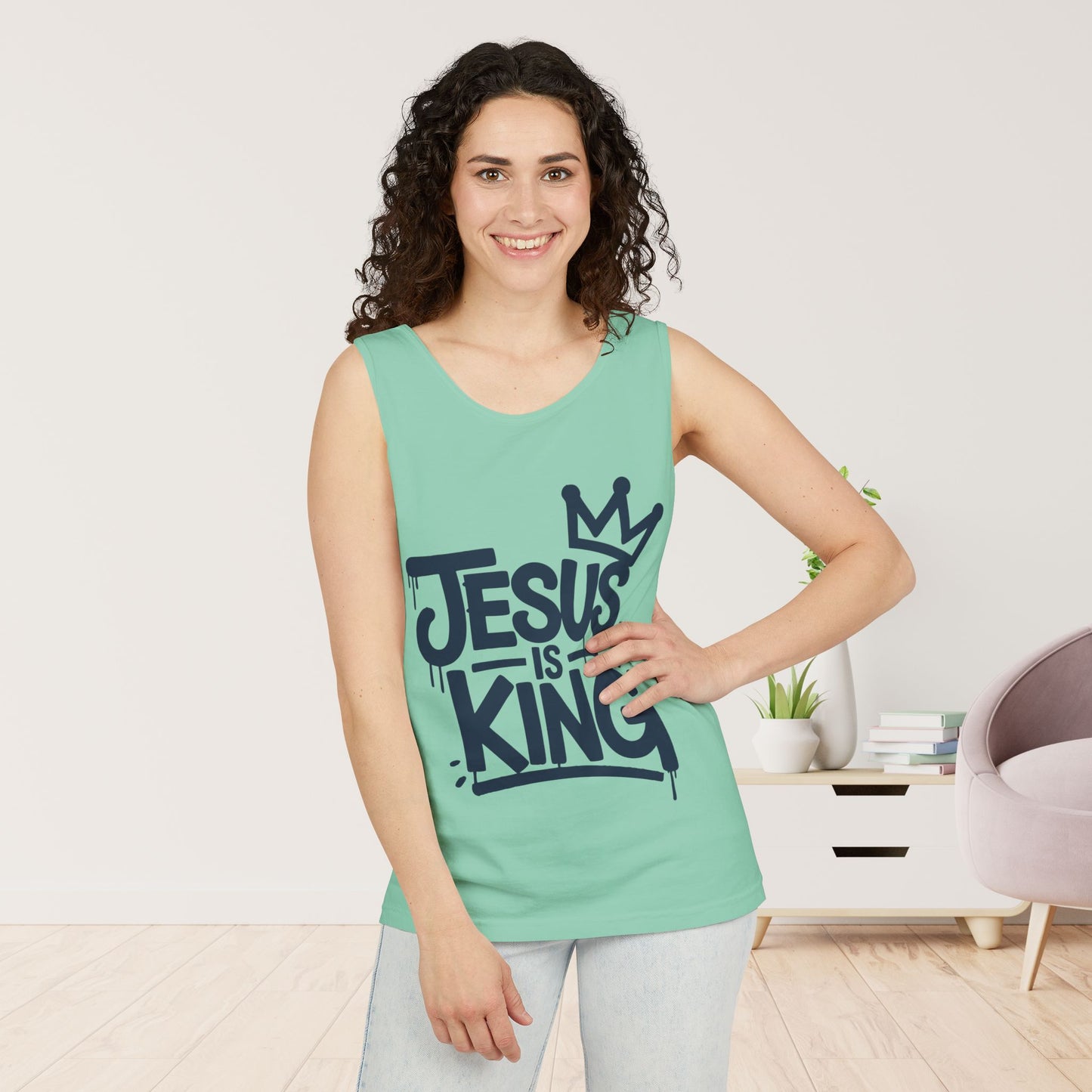 Jesus is King Comfort Colors Garment-Dyed Tank Top