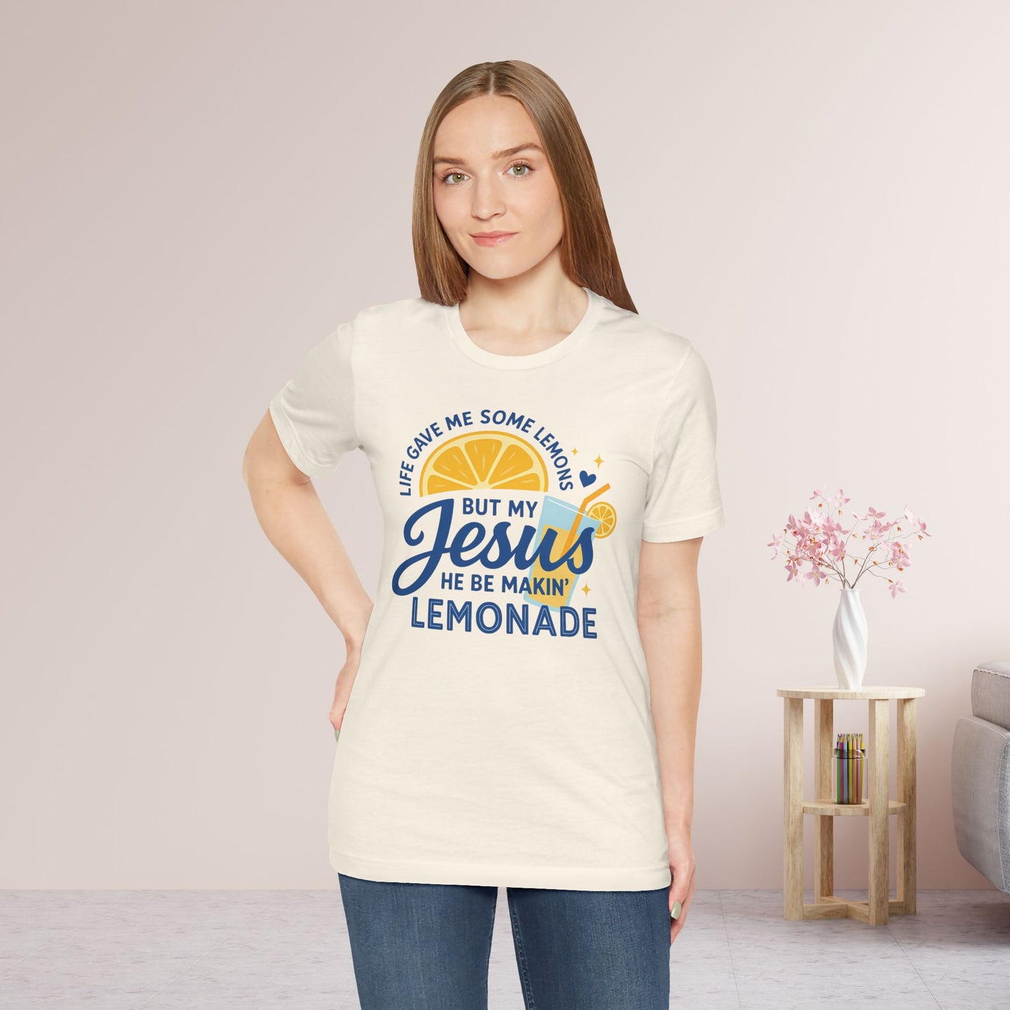 Life Gave Me Lemons But My Jesus Makes Lemonade Soft Cotton Tee