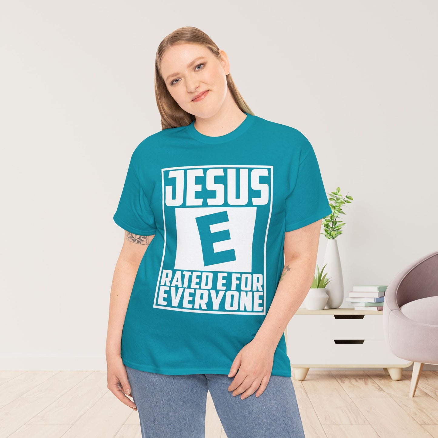 Jesus Rated E for Everyone Heavy Cotton Tee