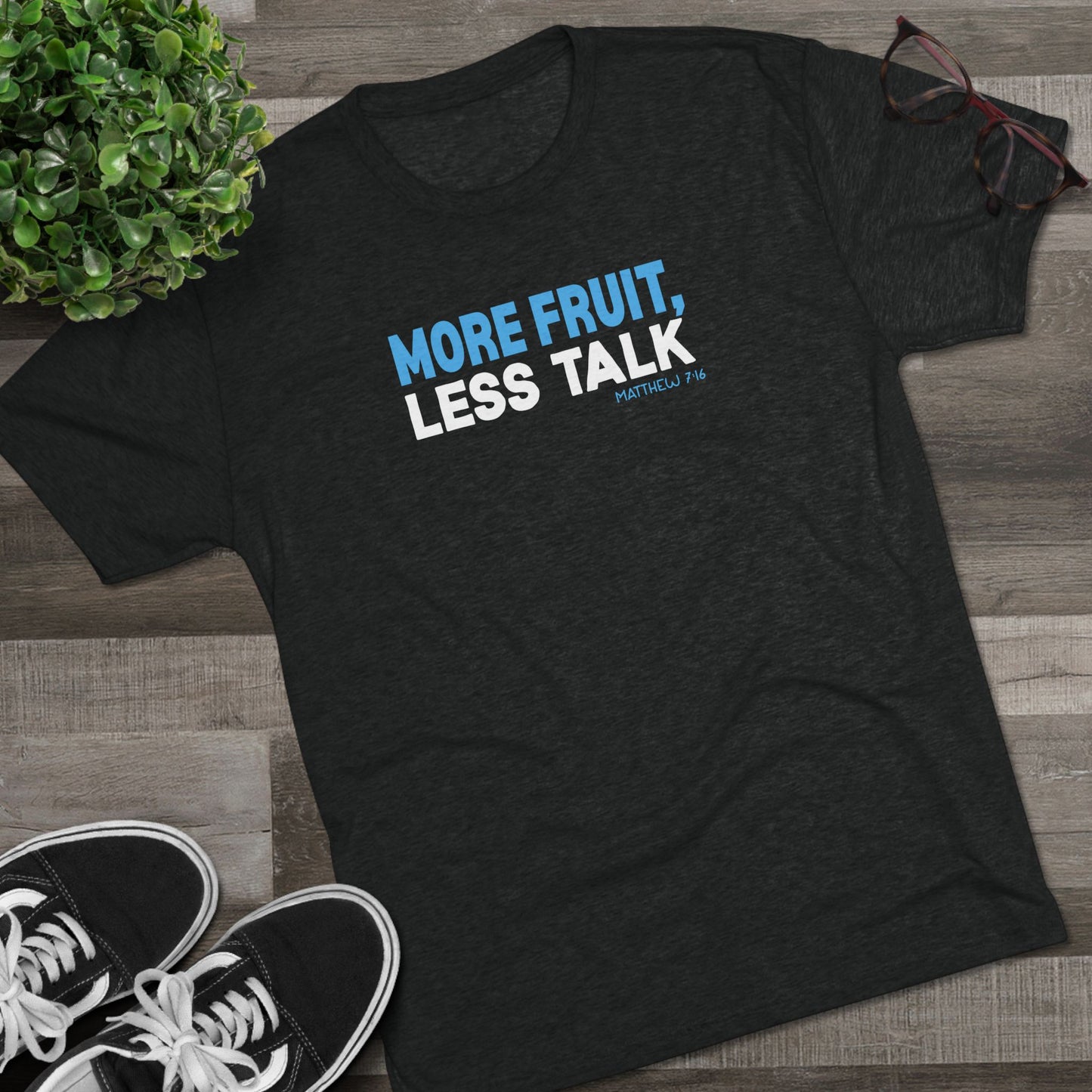 More Fruit, Less Talk Unisex Tri-Blend Crew Tee