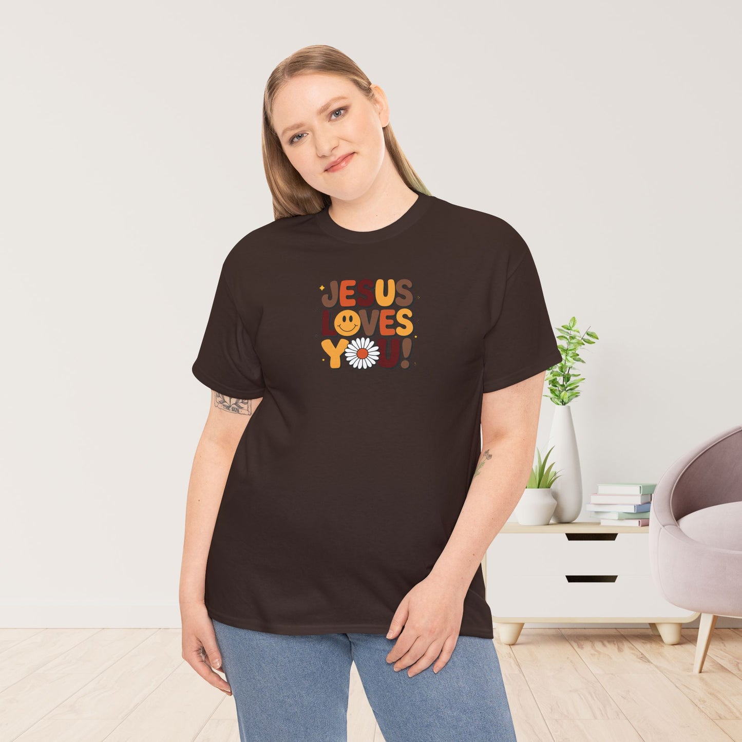 Jesus Loves You Heavy Cotton Tee