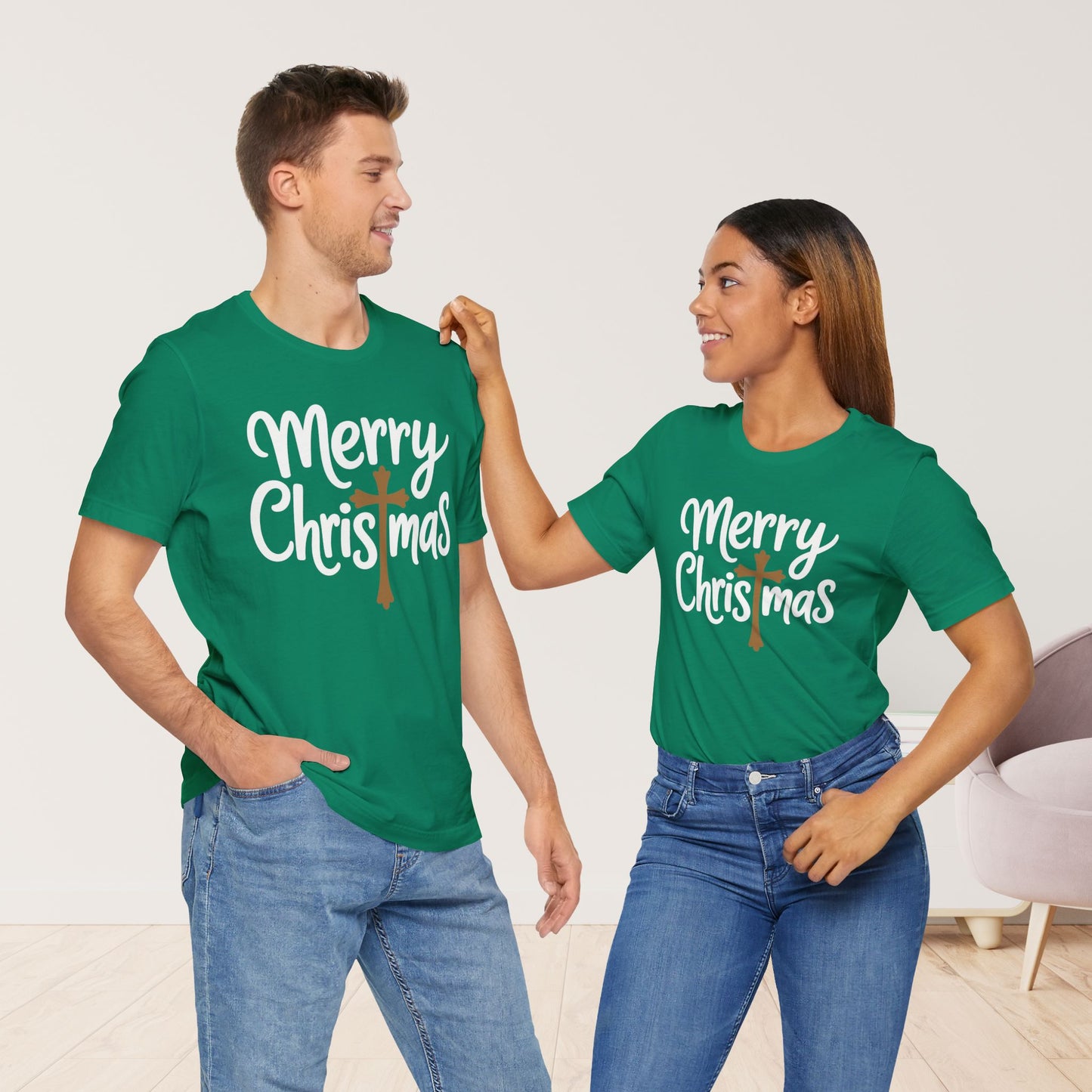 Merry Christmas Soft Cotton Tee - Christian Christmas Shirt
