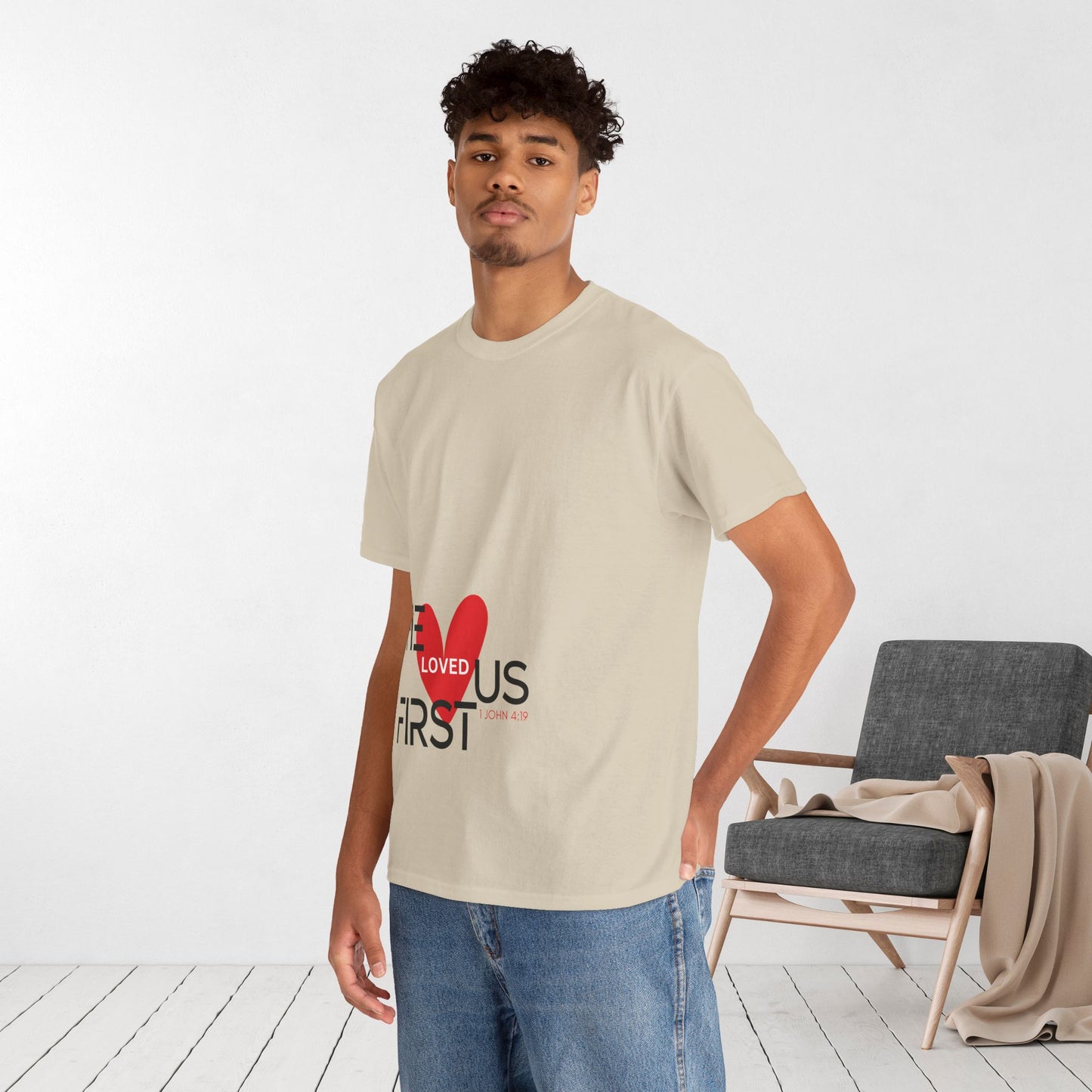He Loved Us First Heavy Cotton Tee