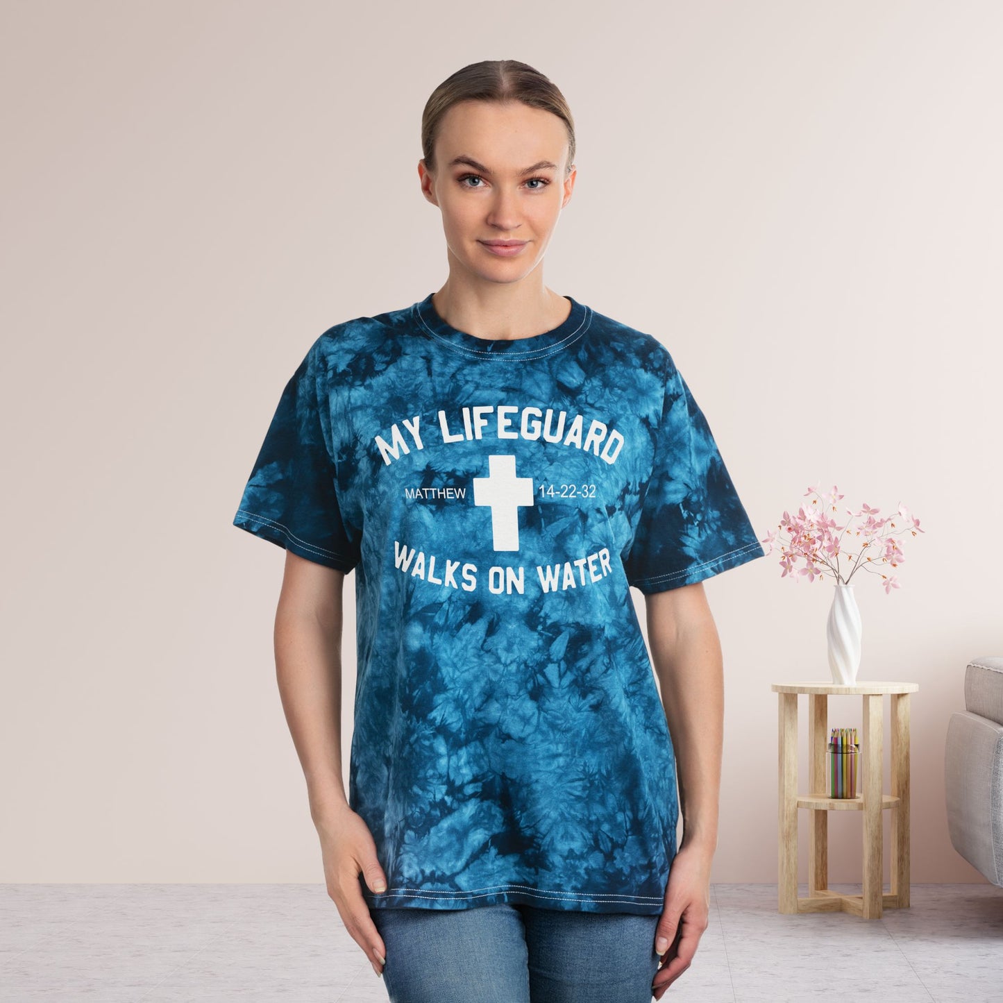 My Lifeguard Walks on Water Tie-Dye Tee